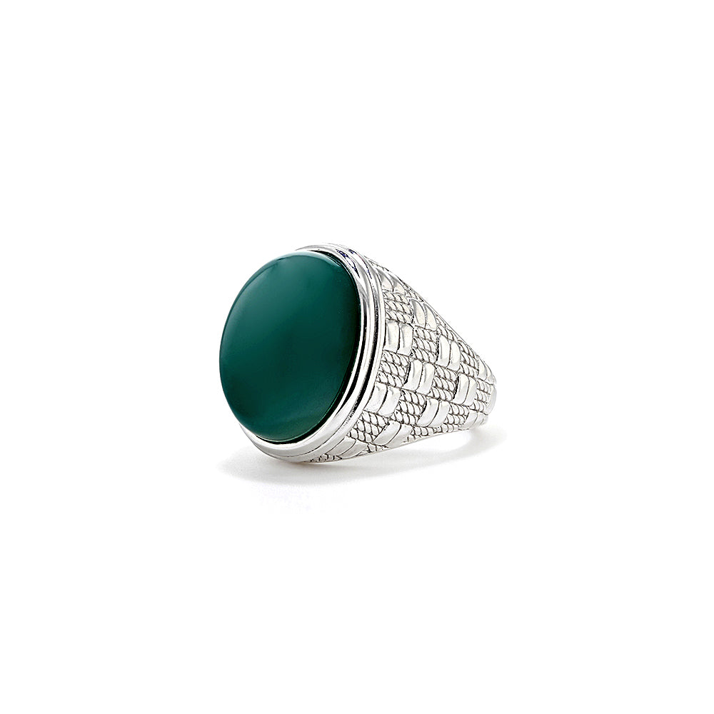 Ocean Reef Ring With Green Chalcedony