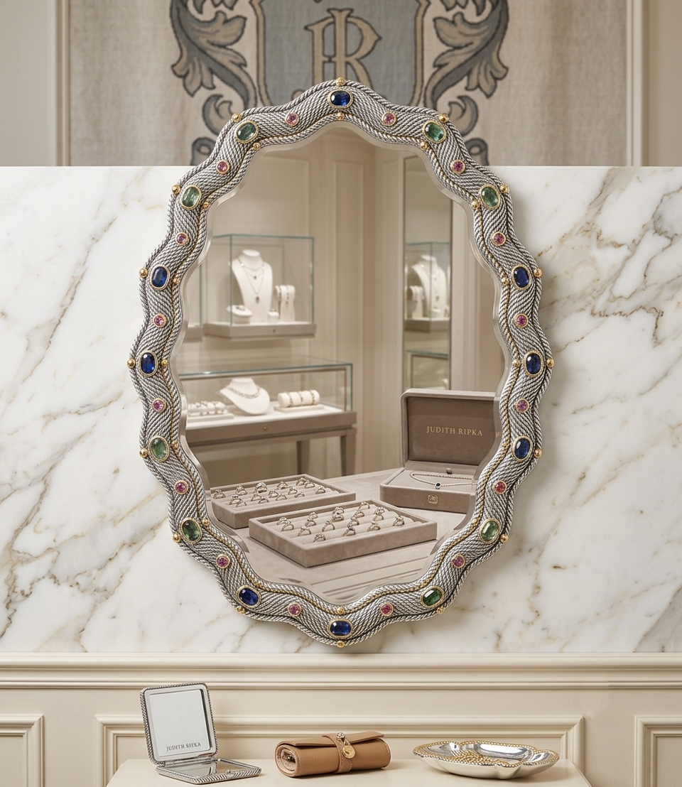 Judith Ripka Designer Gemstone Vintage Mirror
