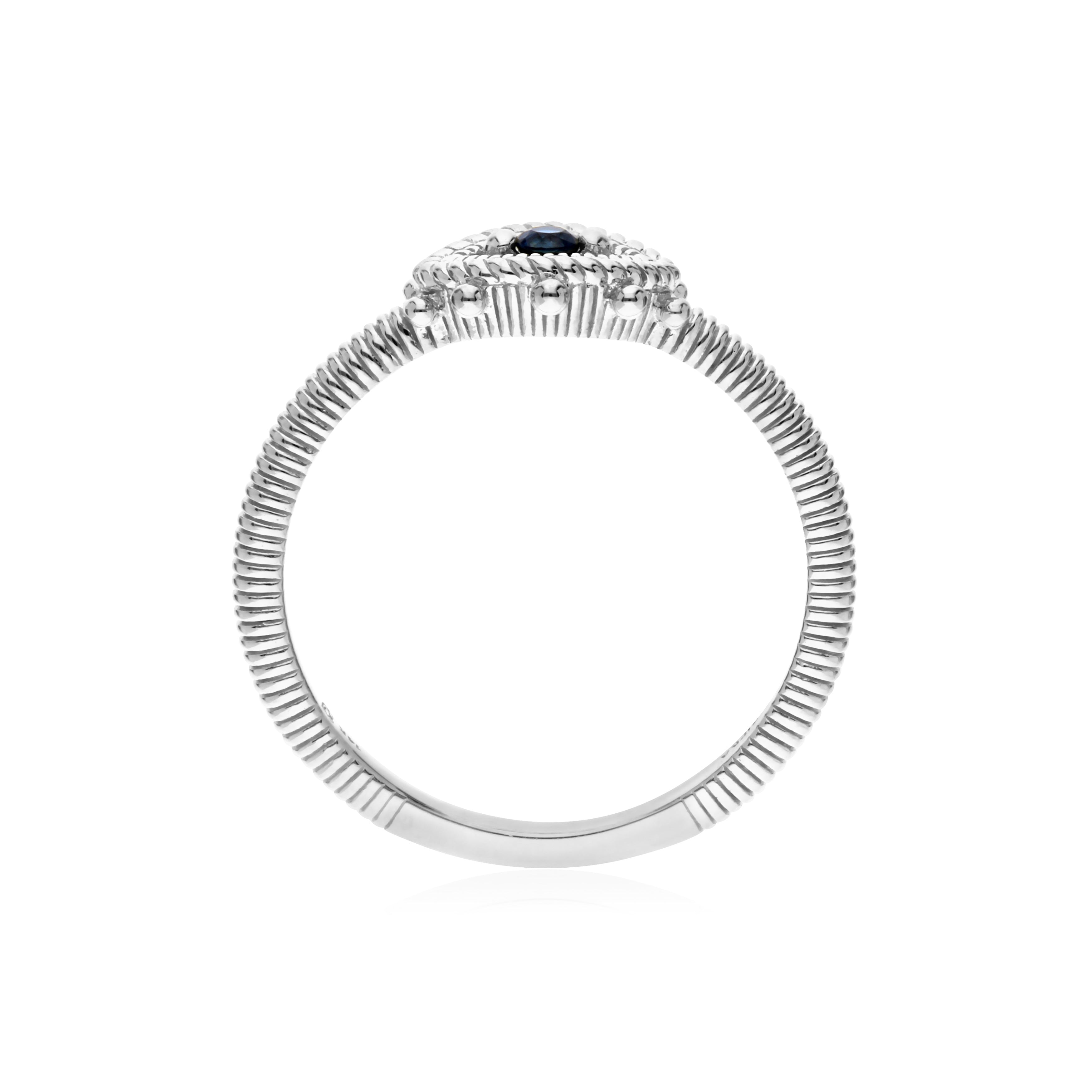 Little Luxuries Blue Sapphire Evil Eye Band Ring
