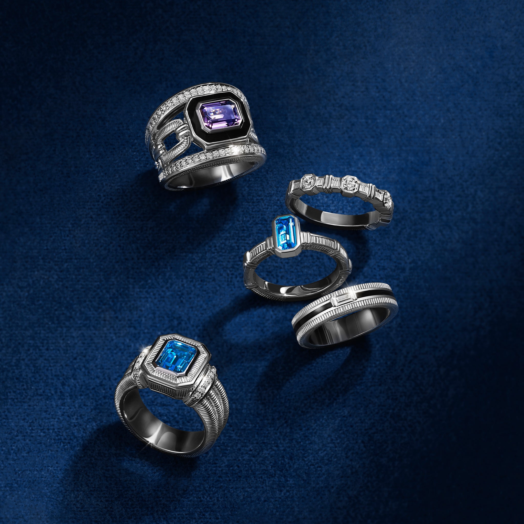 Christopher Designs Platinum Sapphire and Diamond Halo Ring – Springer's