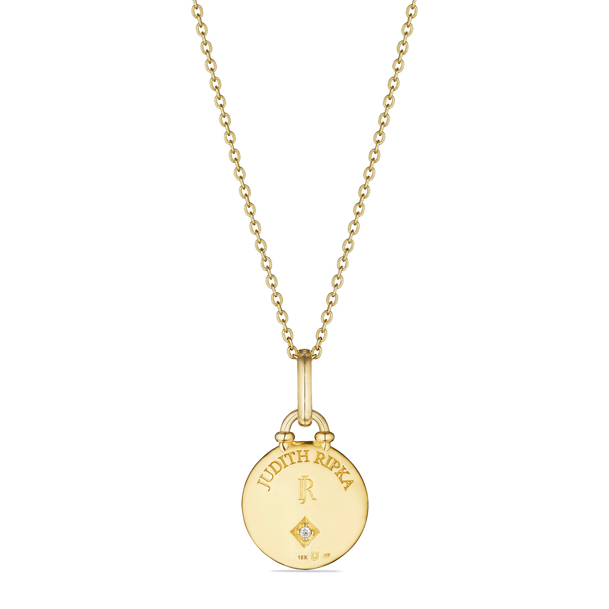 Little Luxuries Sun Medallion Necklace with Diamonds in 18K