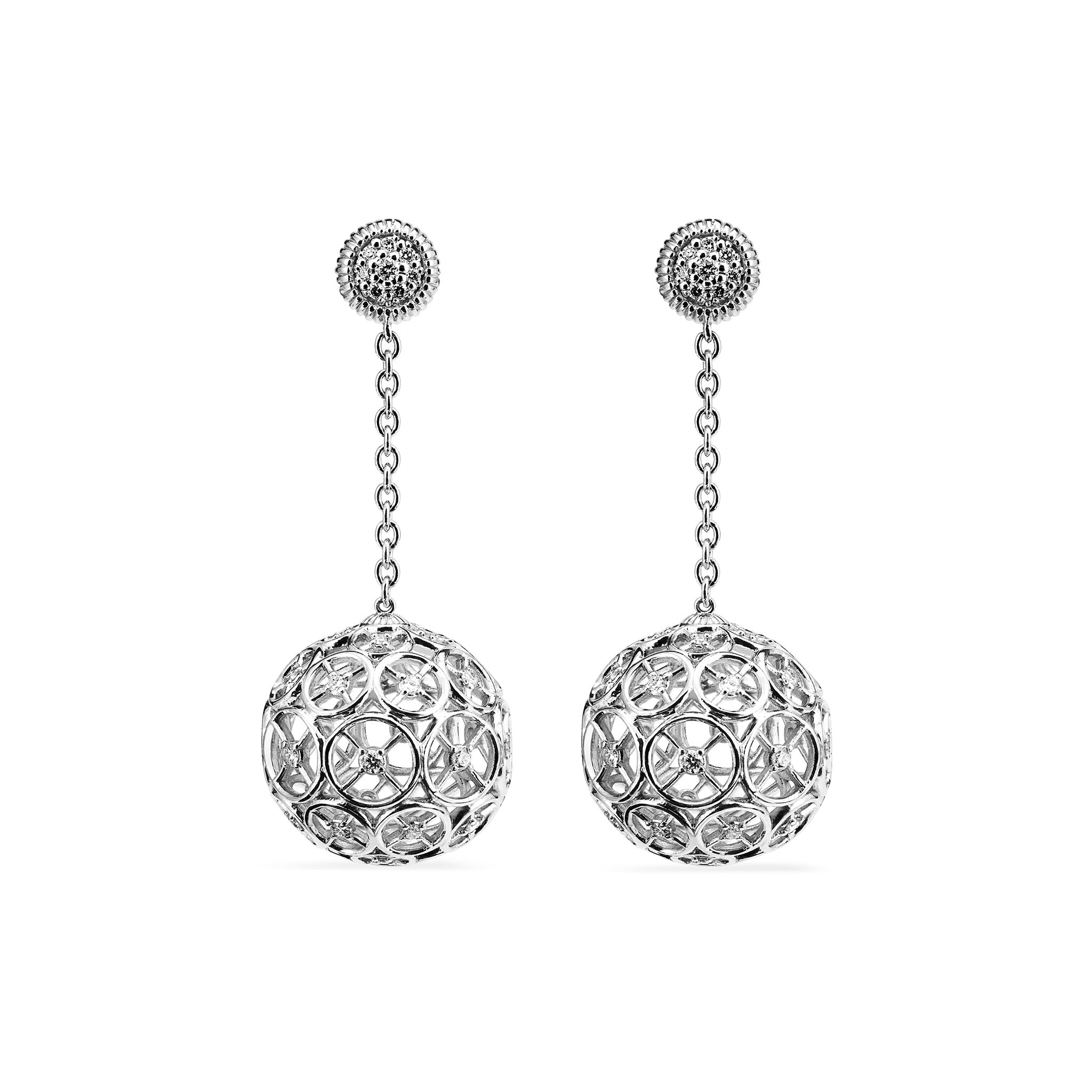 Max Ball Drop Earrings with Diamonds