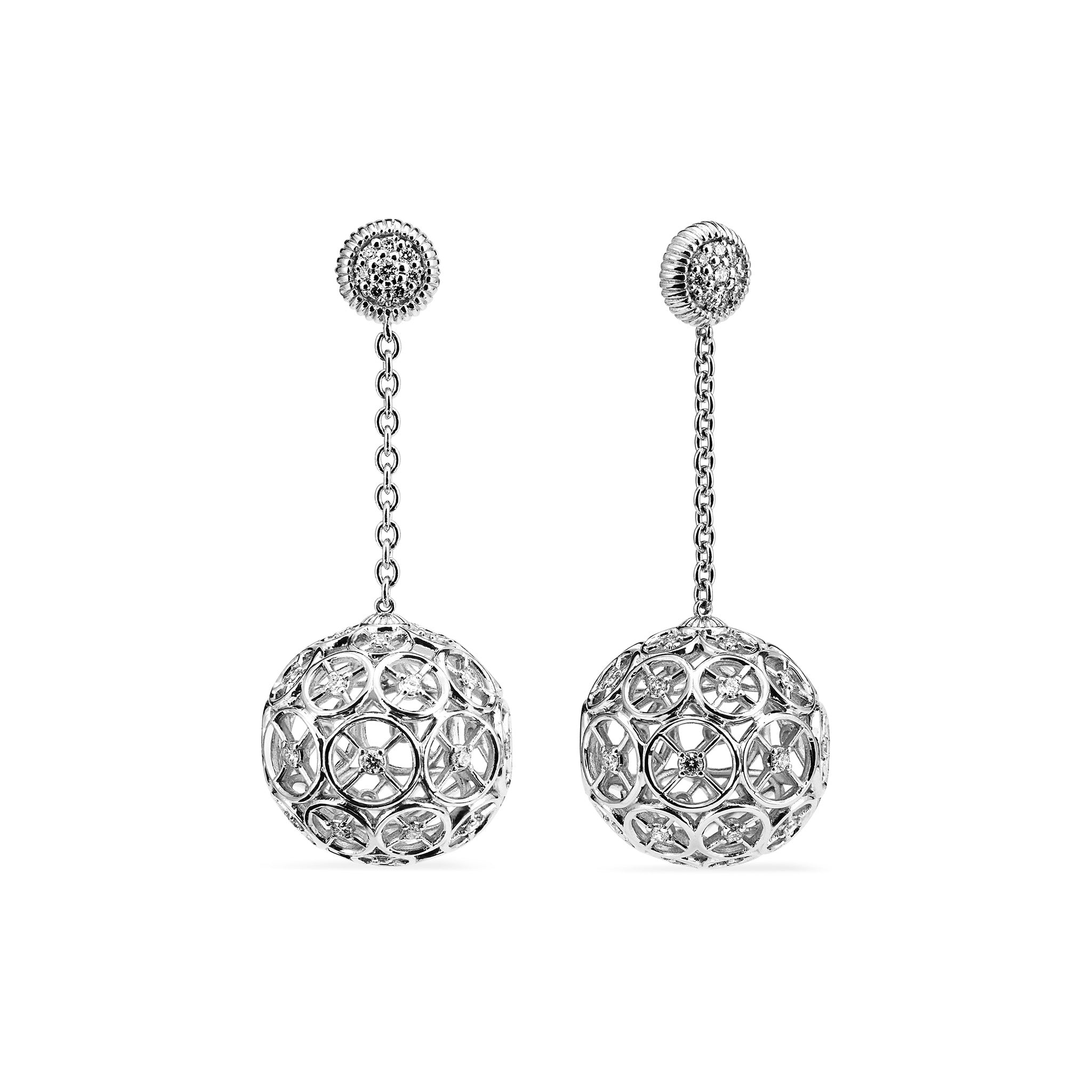 Max Ball Drop Earrings With Diamonds