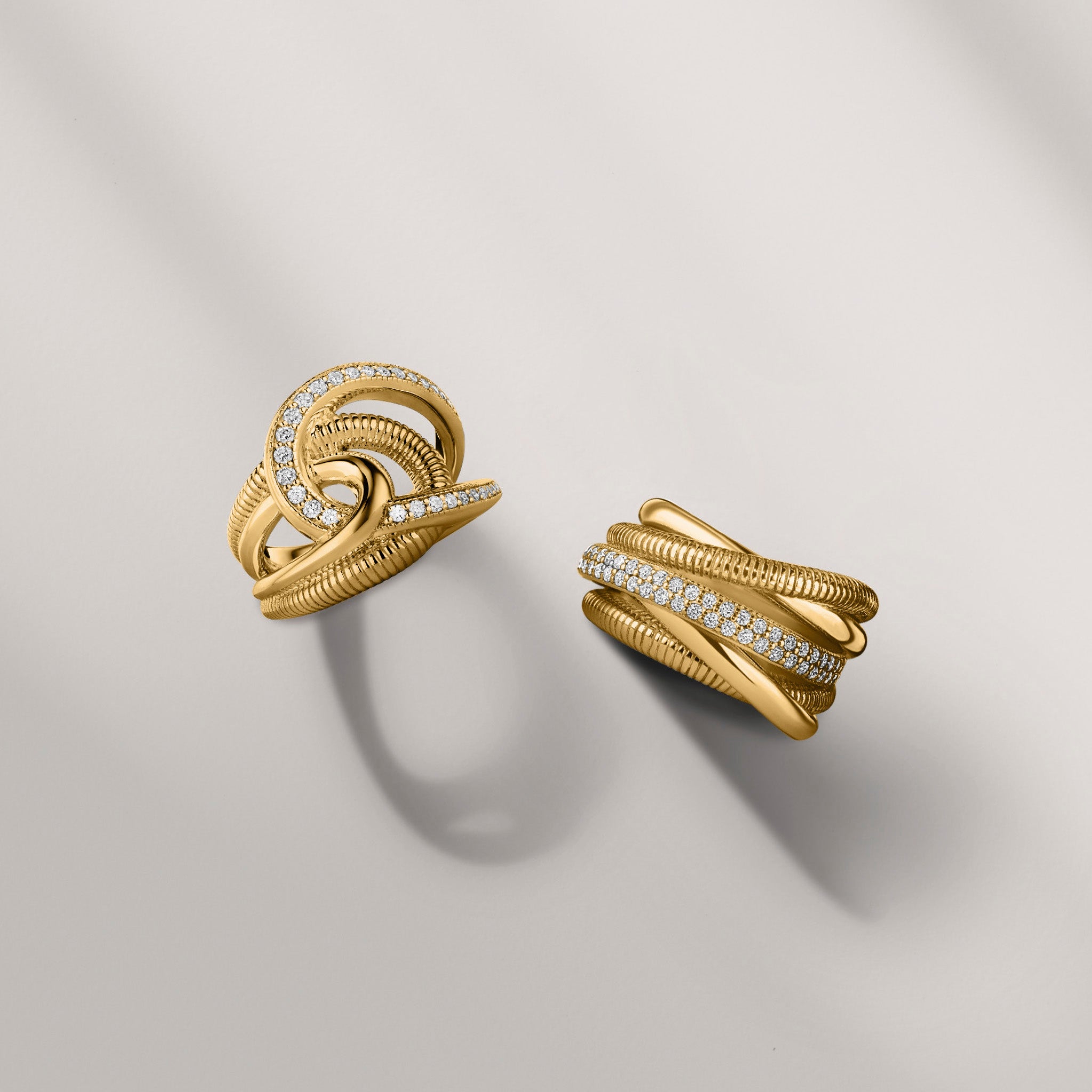Eternity Intertwined Ring with Diamonds in 18K