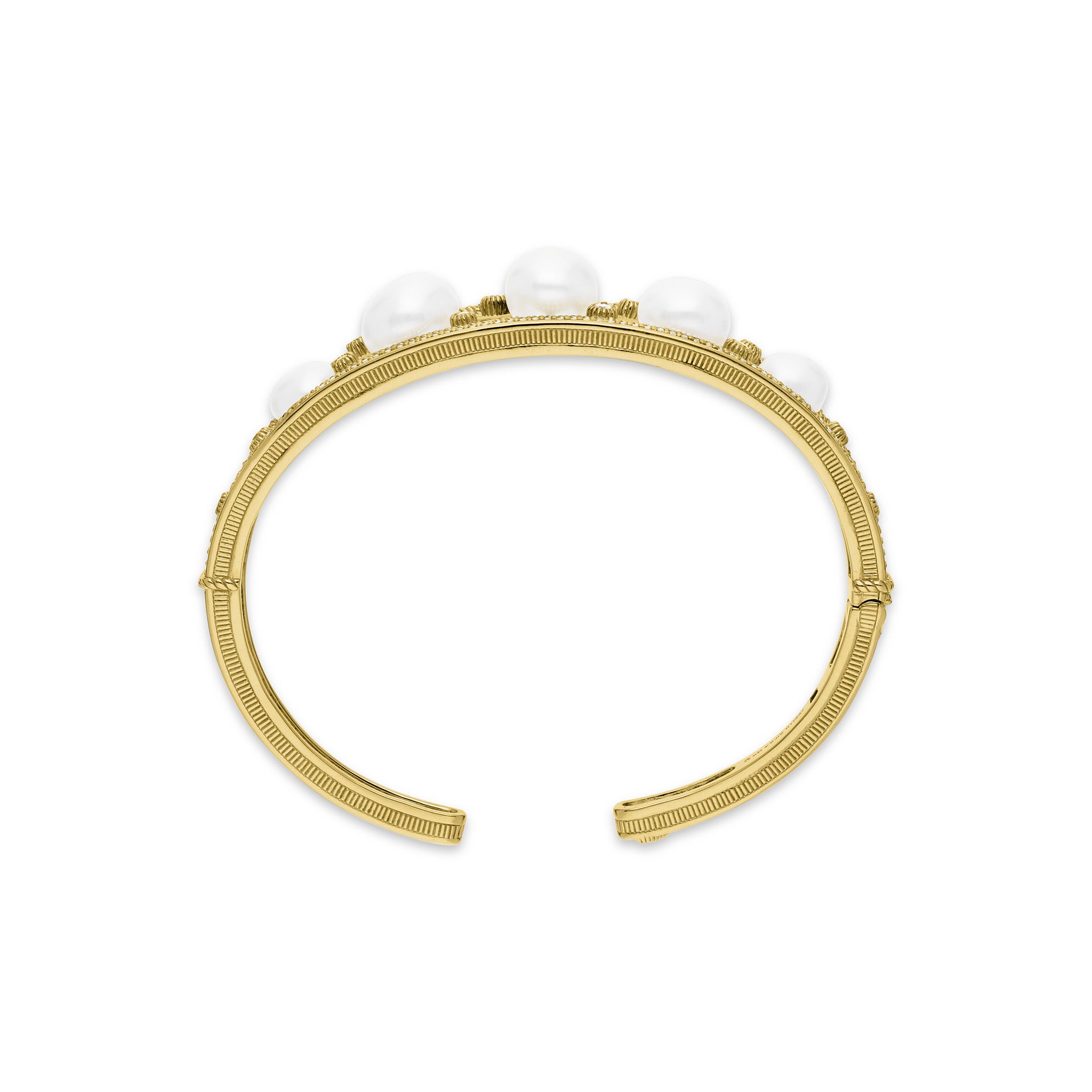 Paloma Cuff with Baroque Freshwater Pearls and Diamonds in 18K