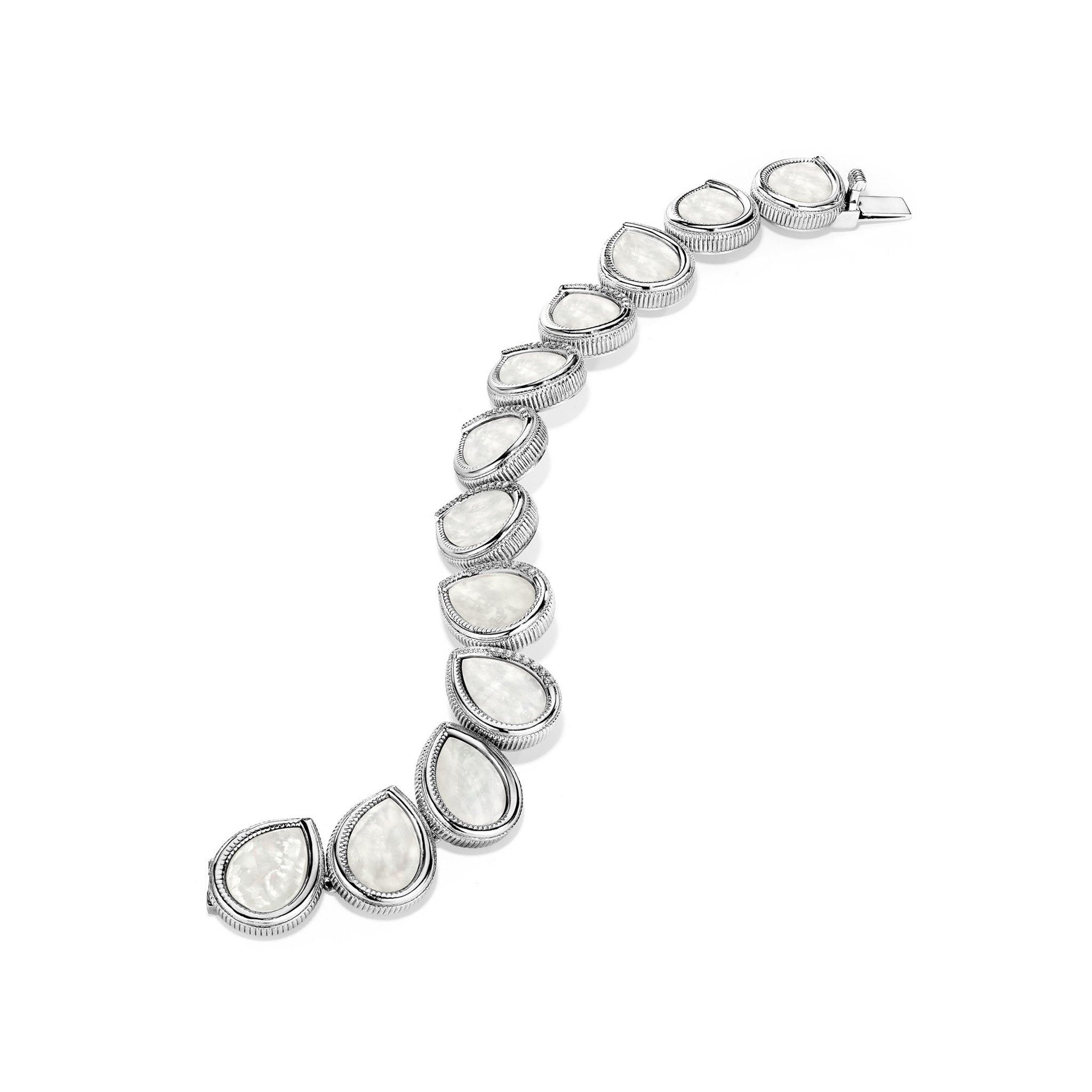 Jardin Petal Bracelet with Mother of Pearl and Diamonds