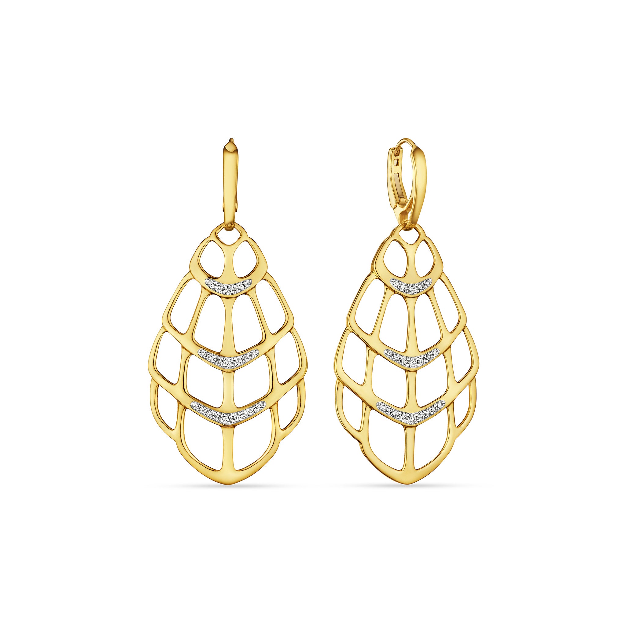 Selvaggia Drama Earrings With Diamonds In 14K