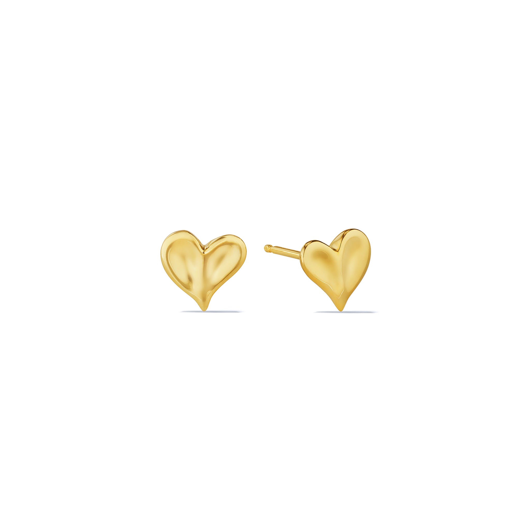 Eros Heart Stud Earrings In 18K