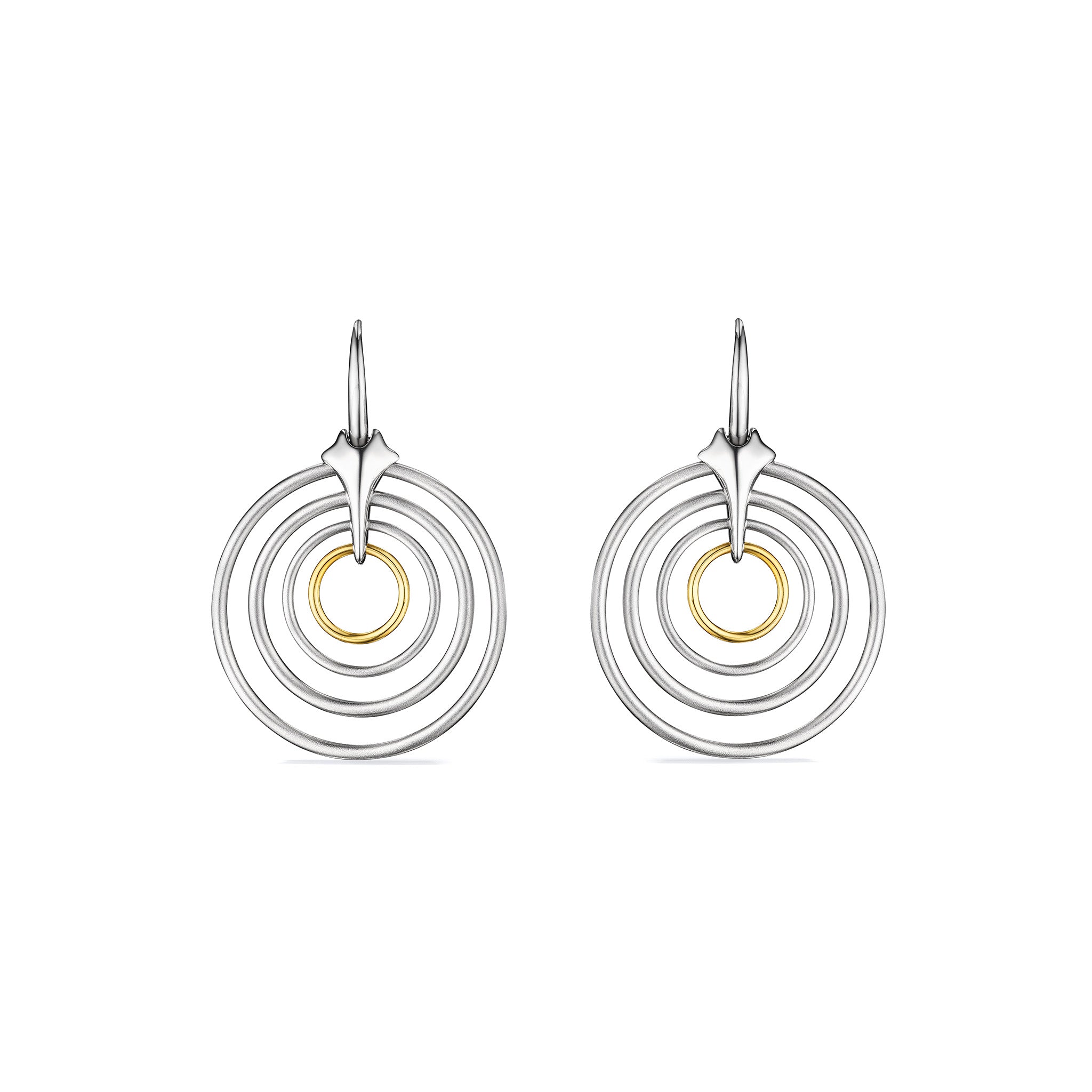 Cielo Multi Drop Hoop Earrings with 18K Gold