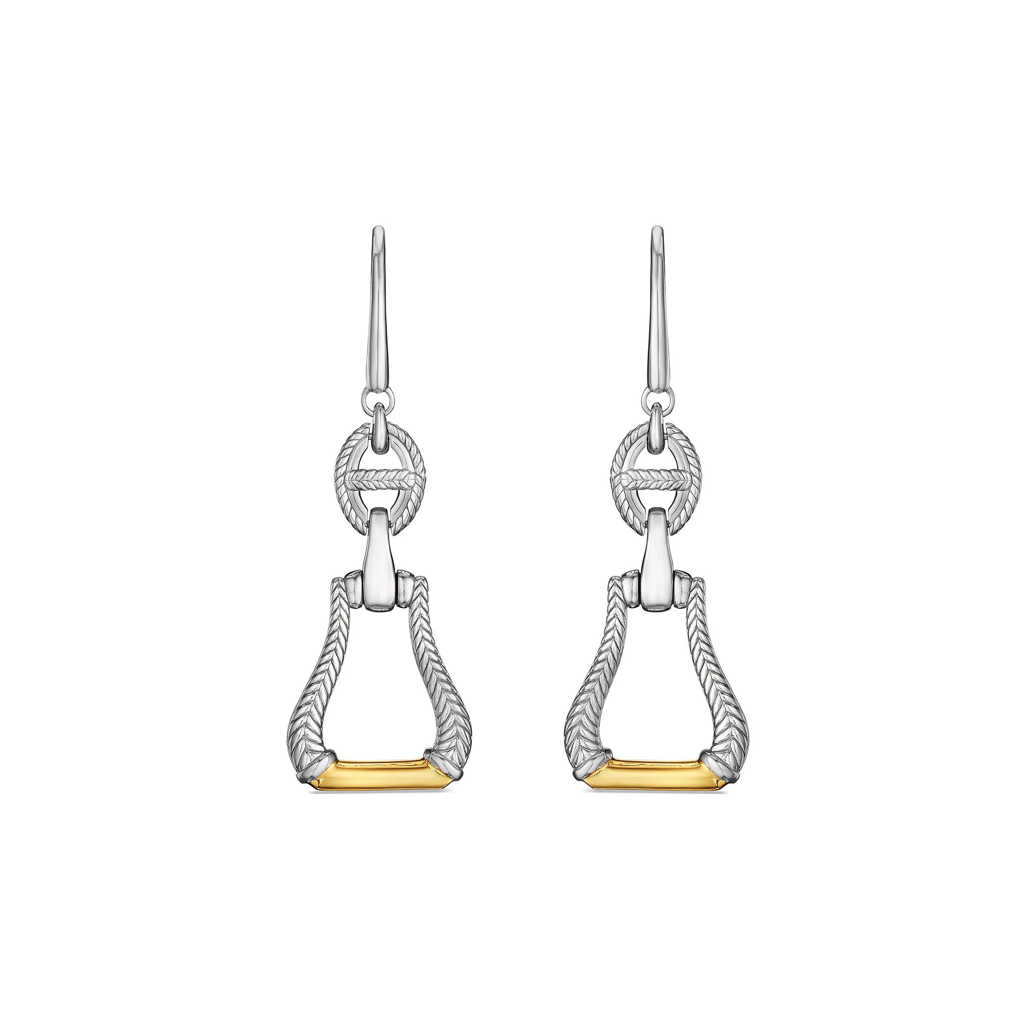 Vienna Stirrup Drop Earrings with 18K Gold