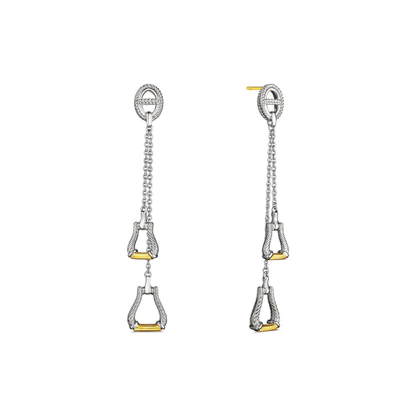Long Mace Spike Ball on Chain Earring - nOir Jewelry