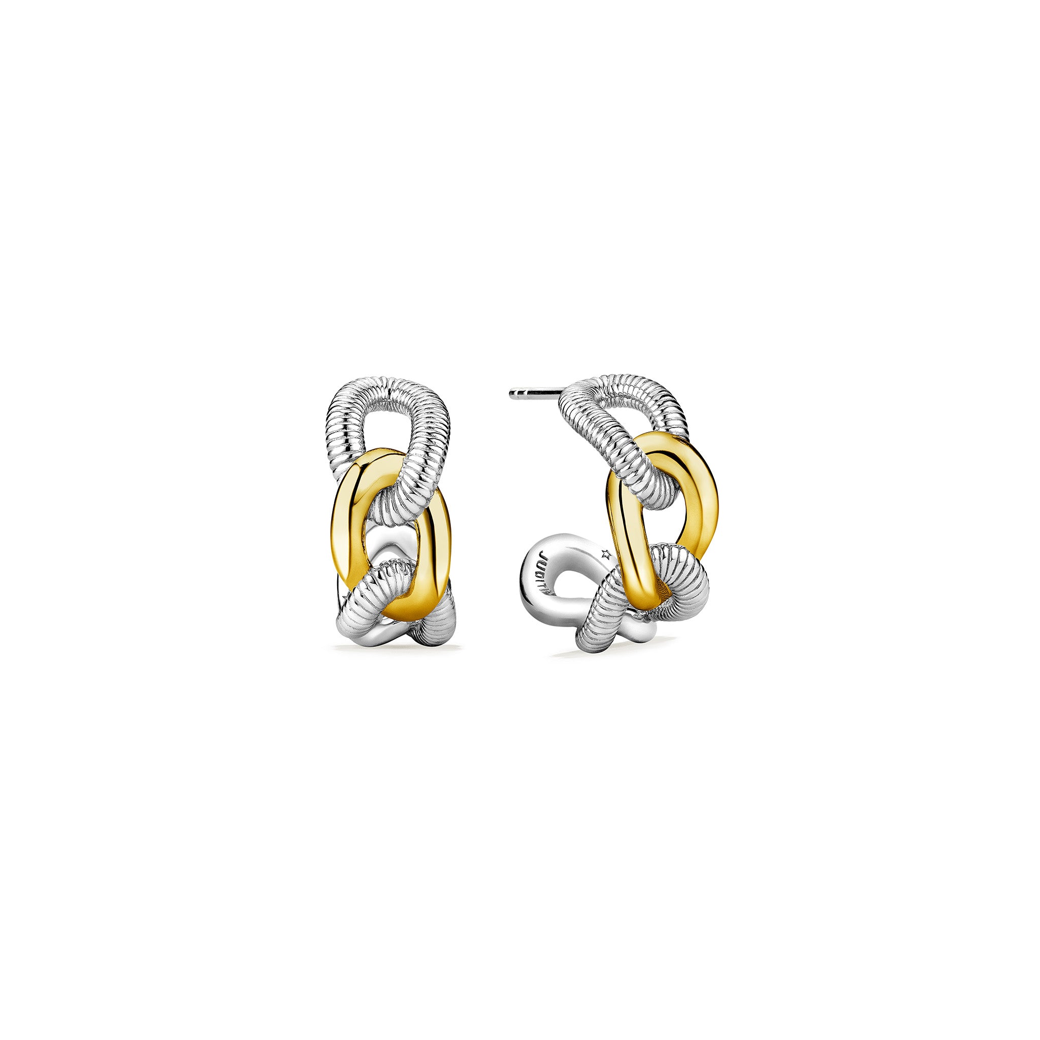 Eternity Interlocking Link Hoop Earrings With 18K Gold