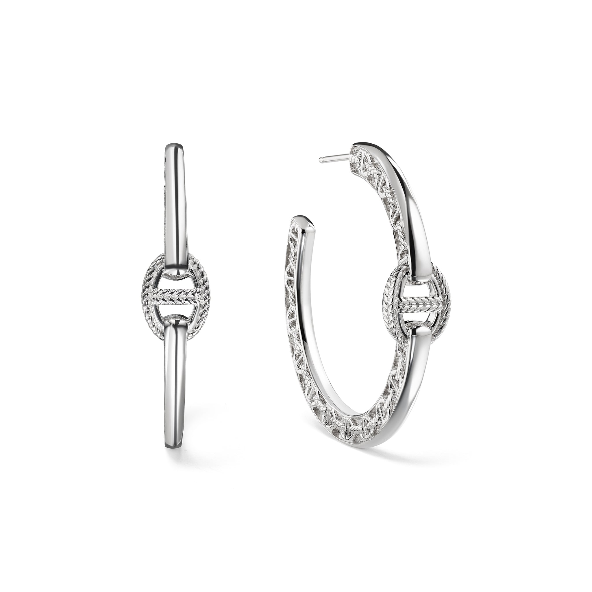 Vienna Single Link Hoop Earrings