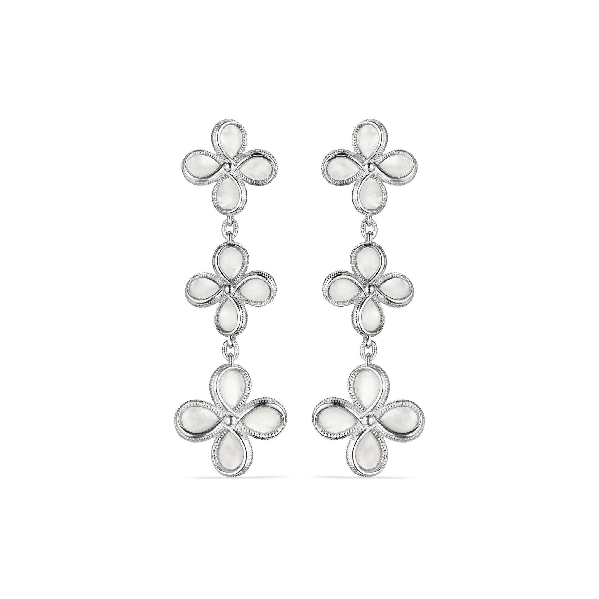 Jardin Triple Drop Earrings with Mother of Pearl