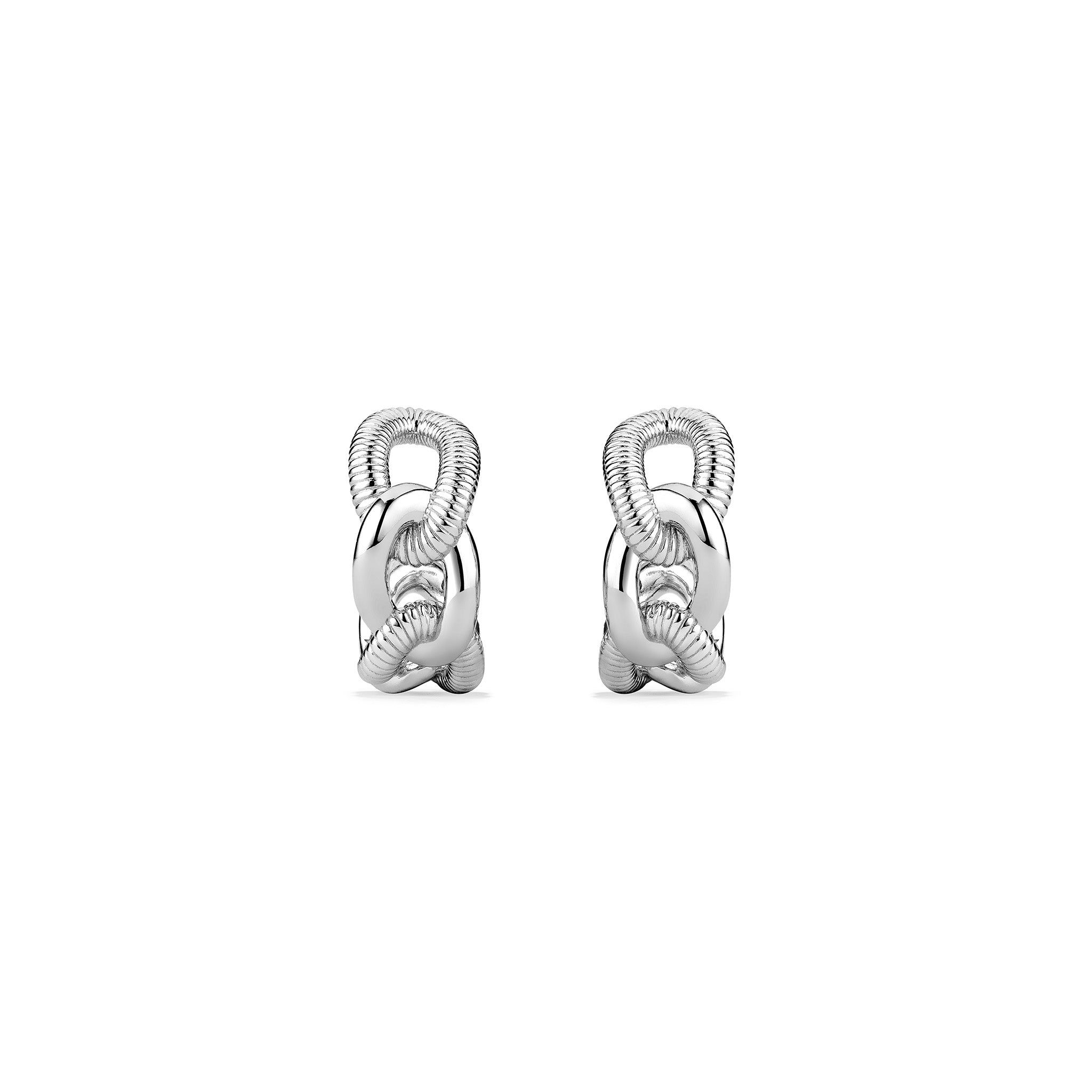 Eternity Interlocking Link Small Hoop Earrings