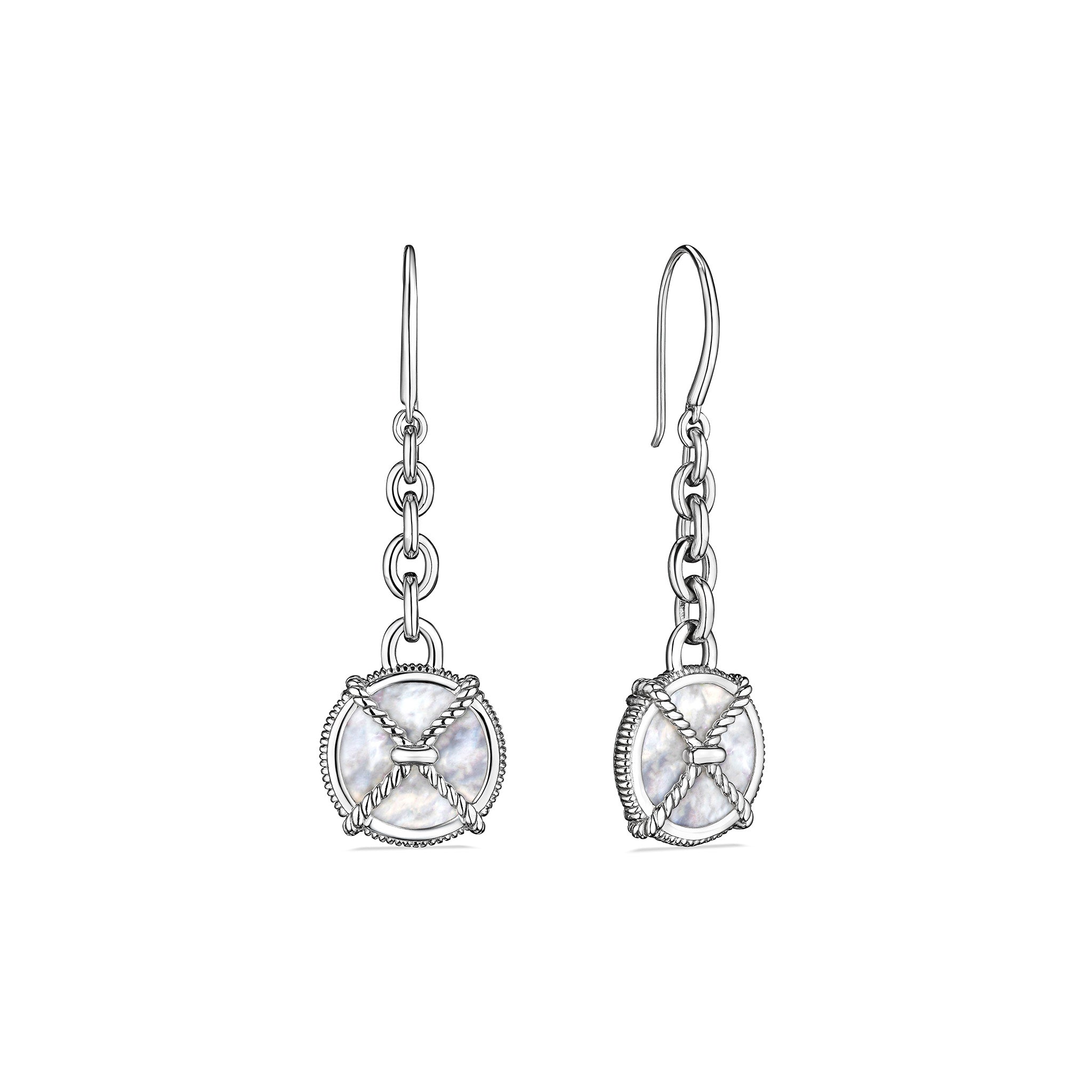 Isola Linear Drop Earrings With Mother Of Pearl