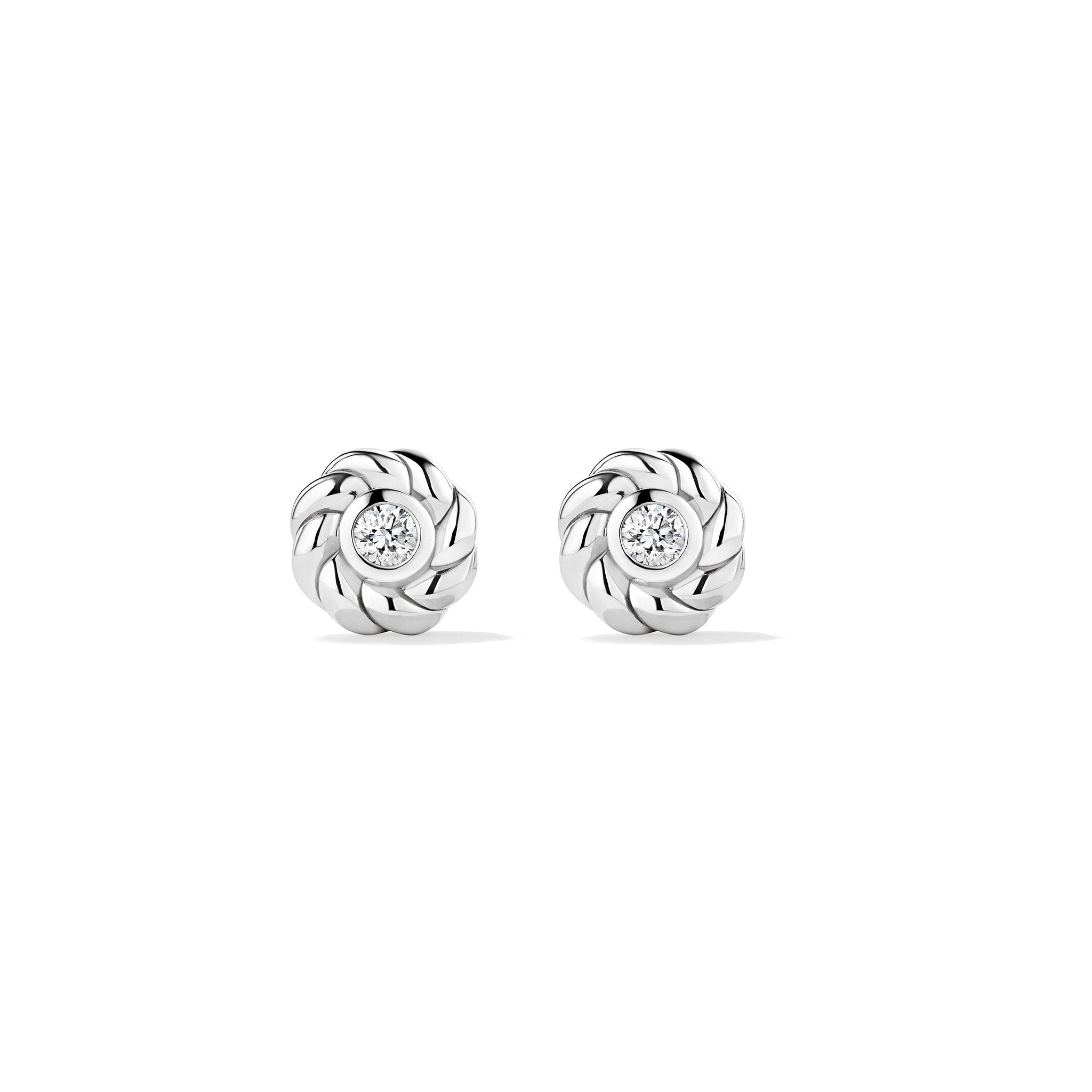 Vienna Solitaire Stud Earrings with Diamonds