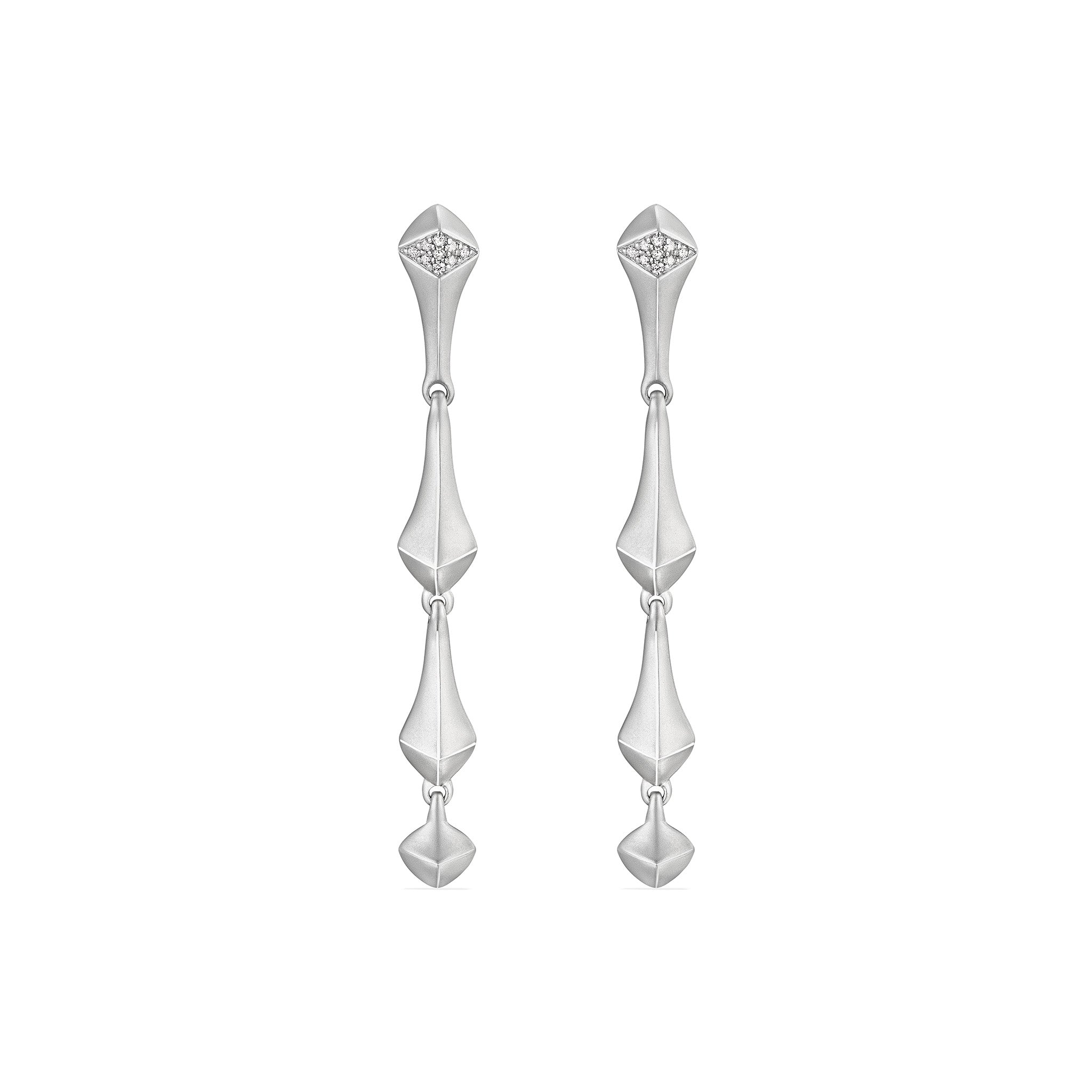 Iris Drop Earrings with Diamonds