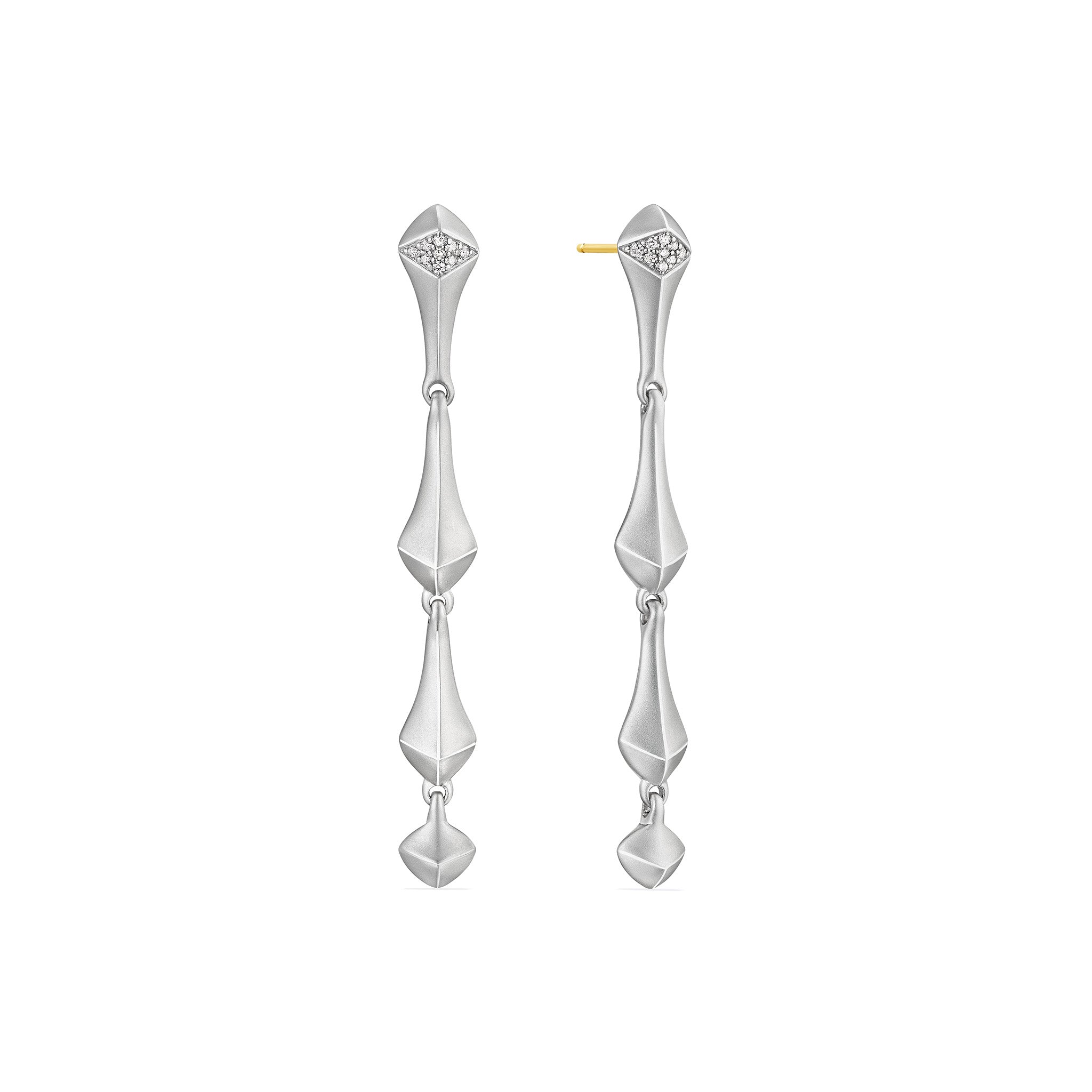 Iris Drop Earrings With Diamonds