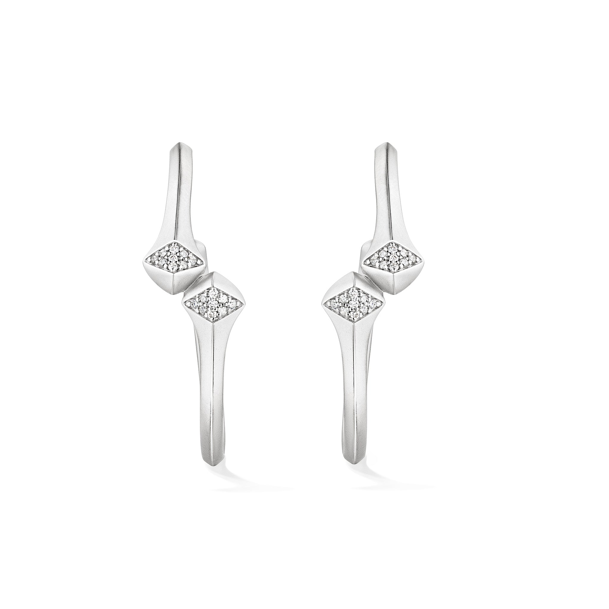 Iris Hoop Earrings with Diamonds