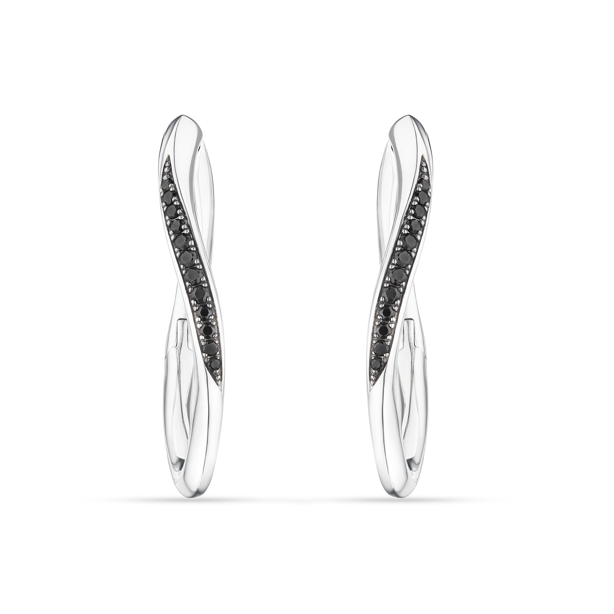 Nova Hoop Earrings with Black Spinel