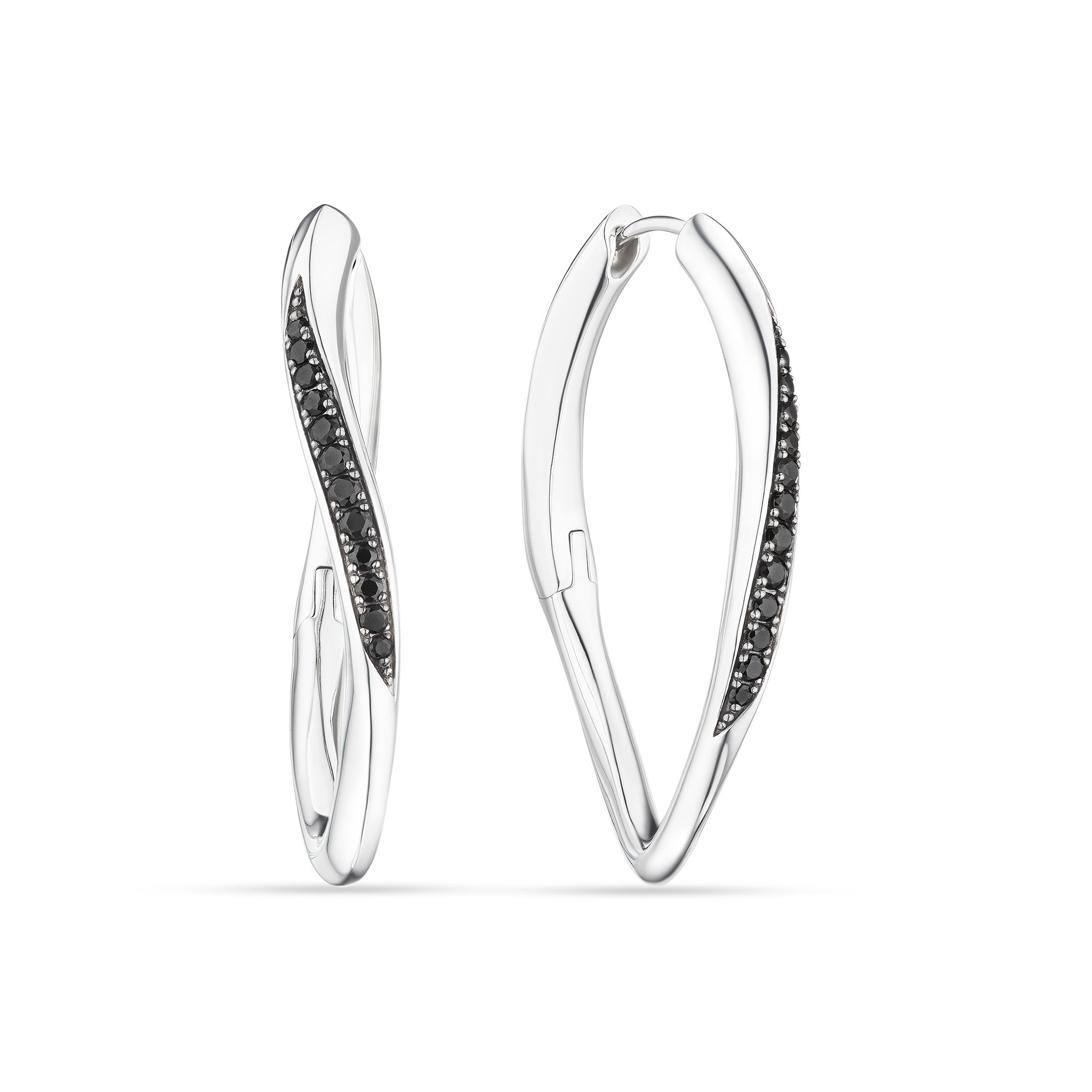 Nova Hoop Earrings With Black Spinel