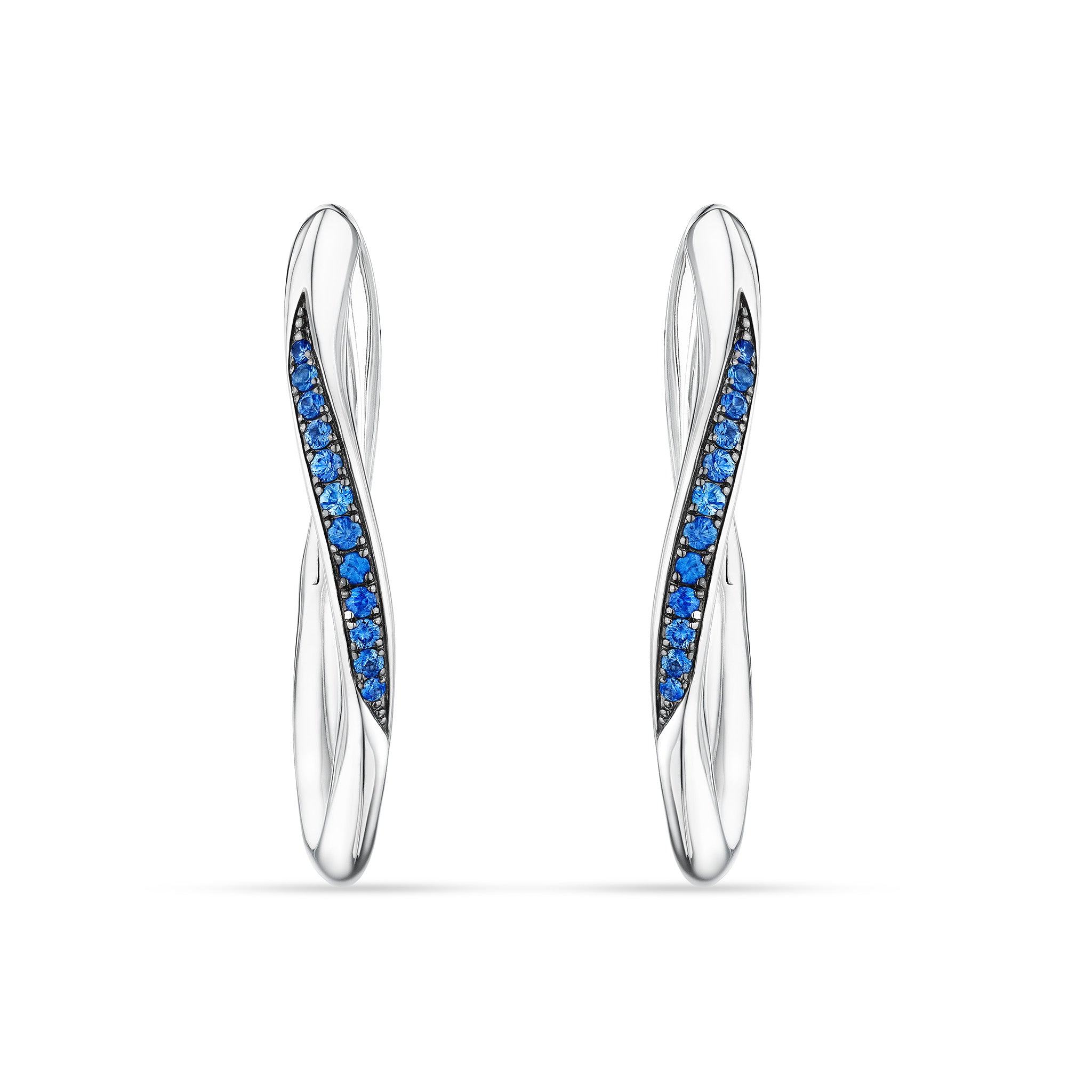 Nova Hoop Earrings with Blue Sapphire