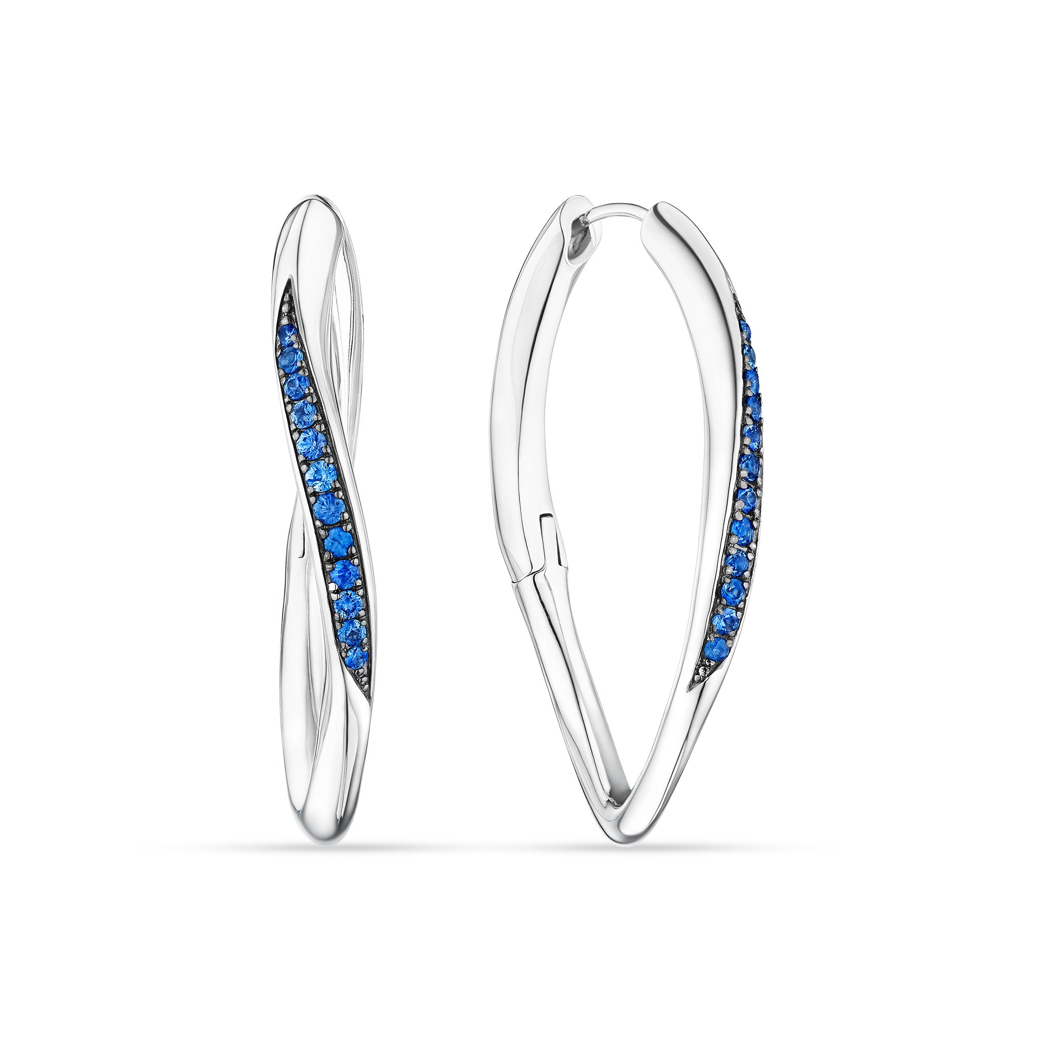 Nova Hoop Earrings With Blue Sapphire