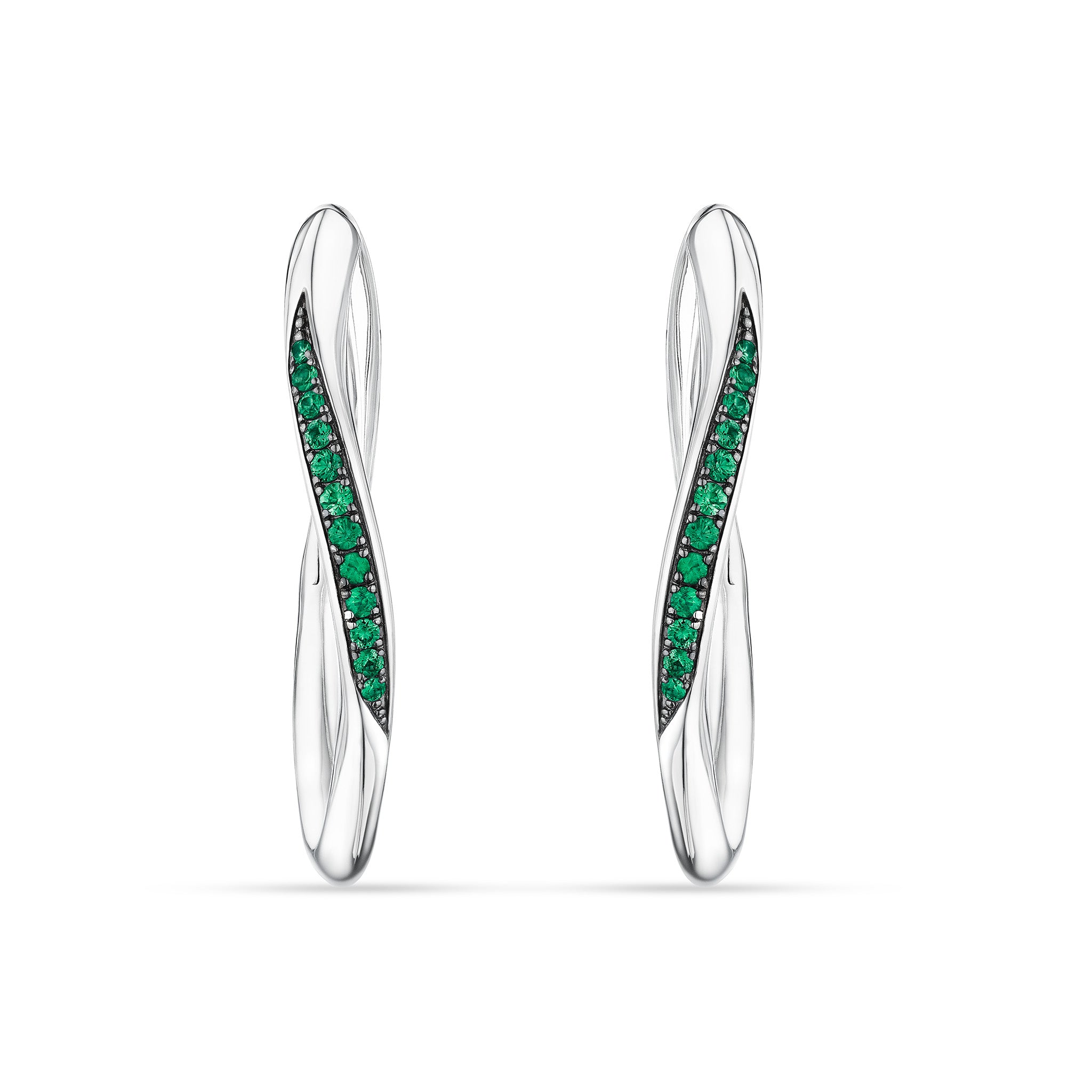 Nova Hoop Earrings with Emerald