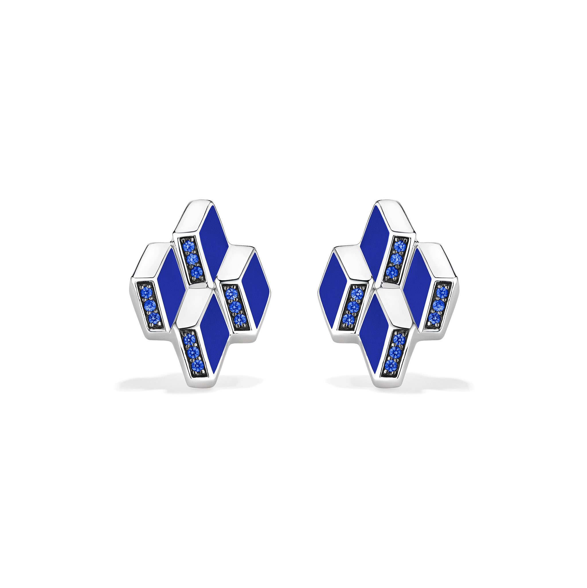 Odyssey Stud Earrings with Blue Sapphire