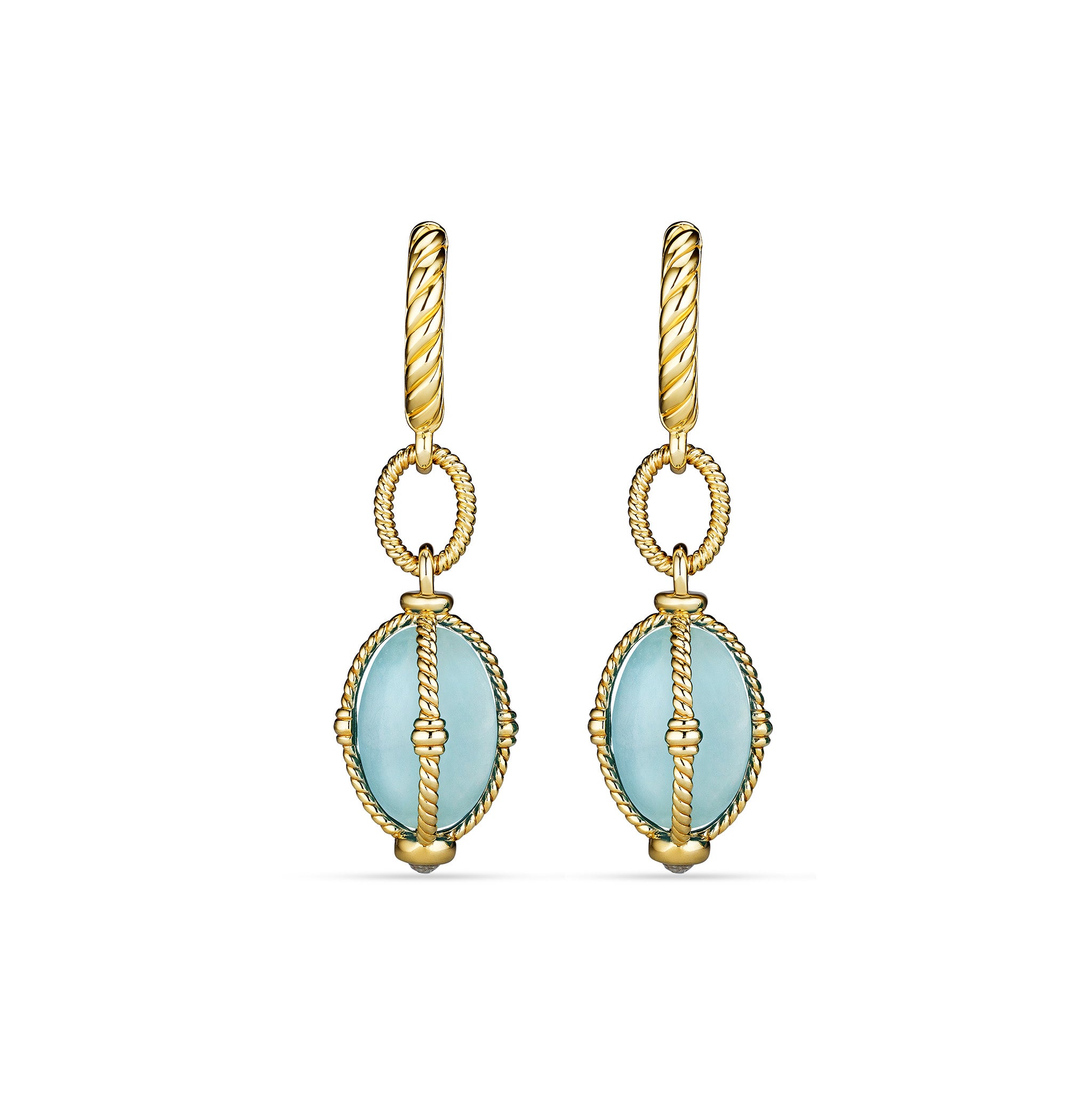 Ocean Reef Drop Earrings with Aquamarine in 18K Gold Vermeil