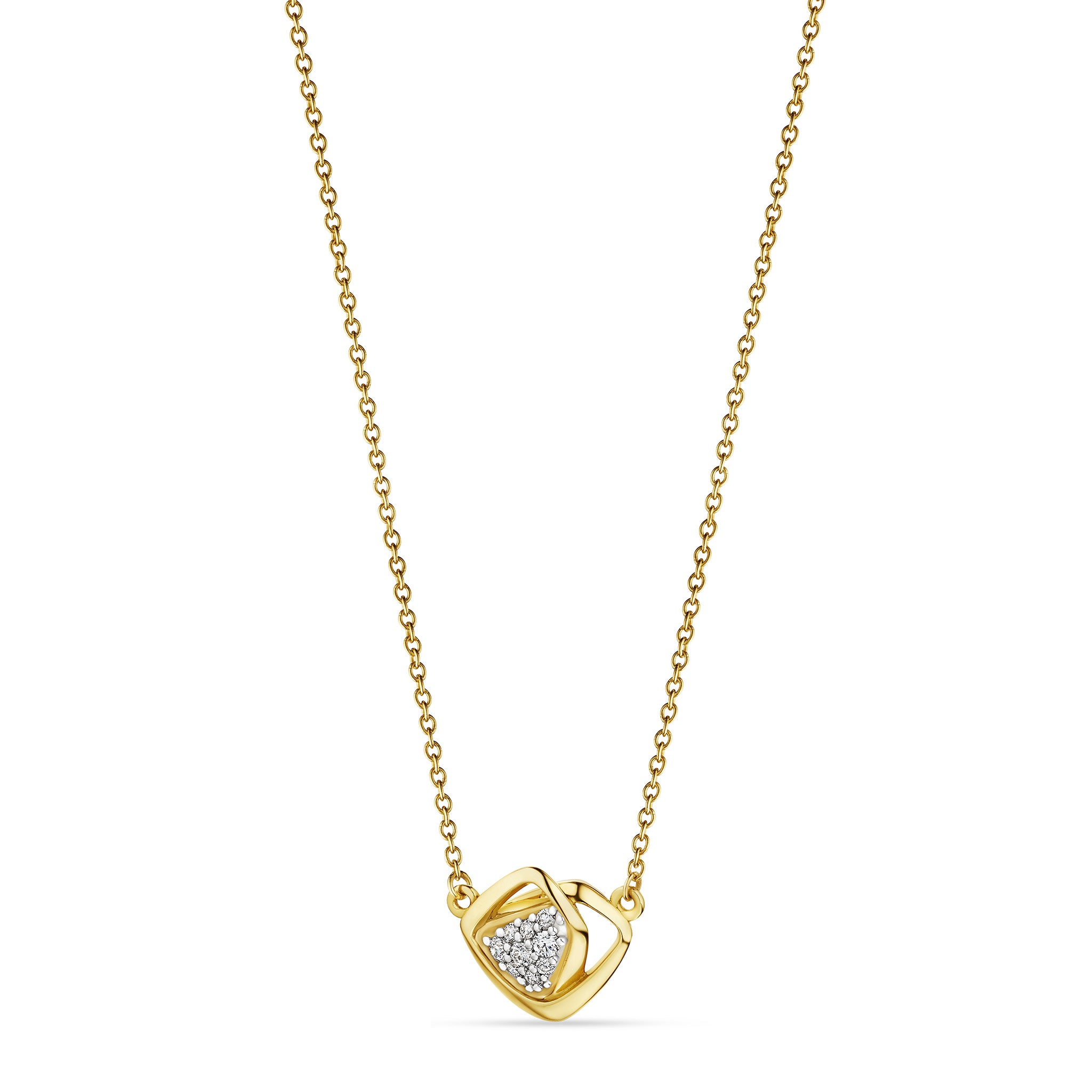 Selvaggia Pendant Necklace with Diamonds in 14K