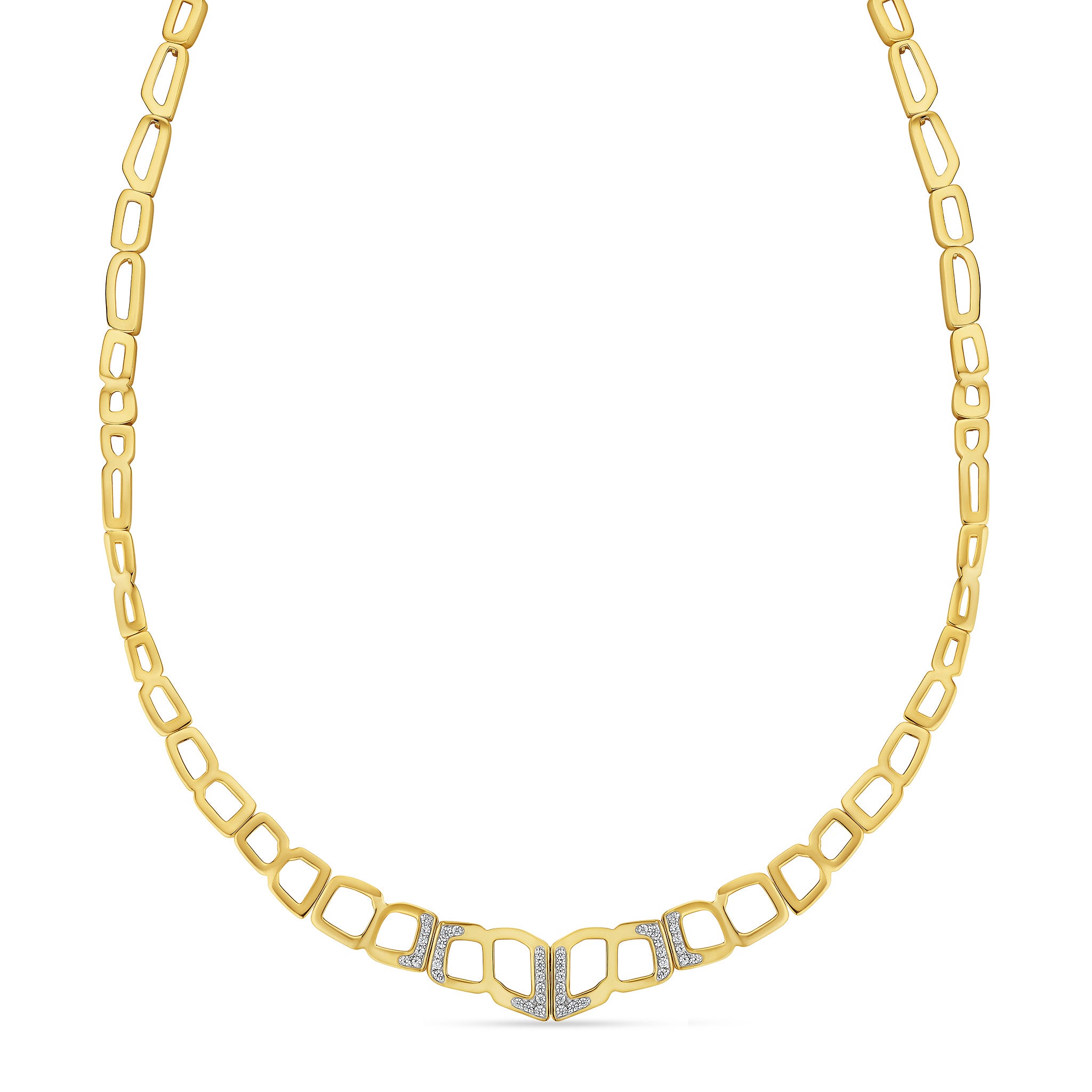 Selvaggia Collar Necklace with Diamonds in 14K