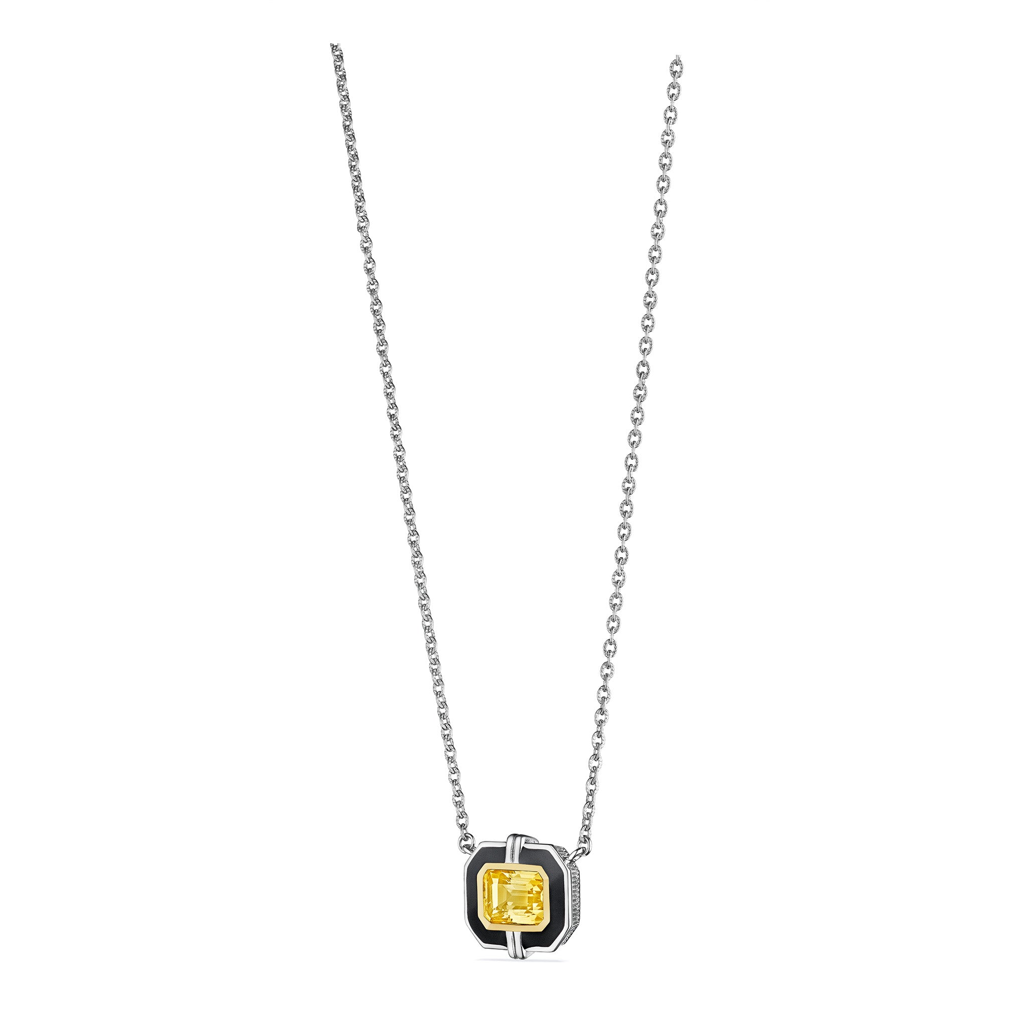 Adrienne Necklace with Enamel, Champagne Citrine and 18K Gold