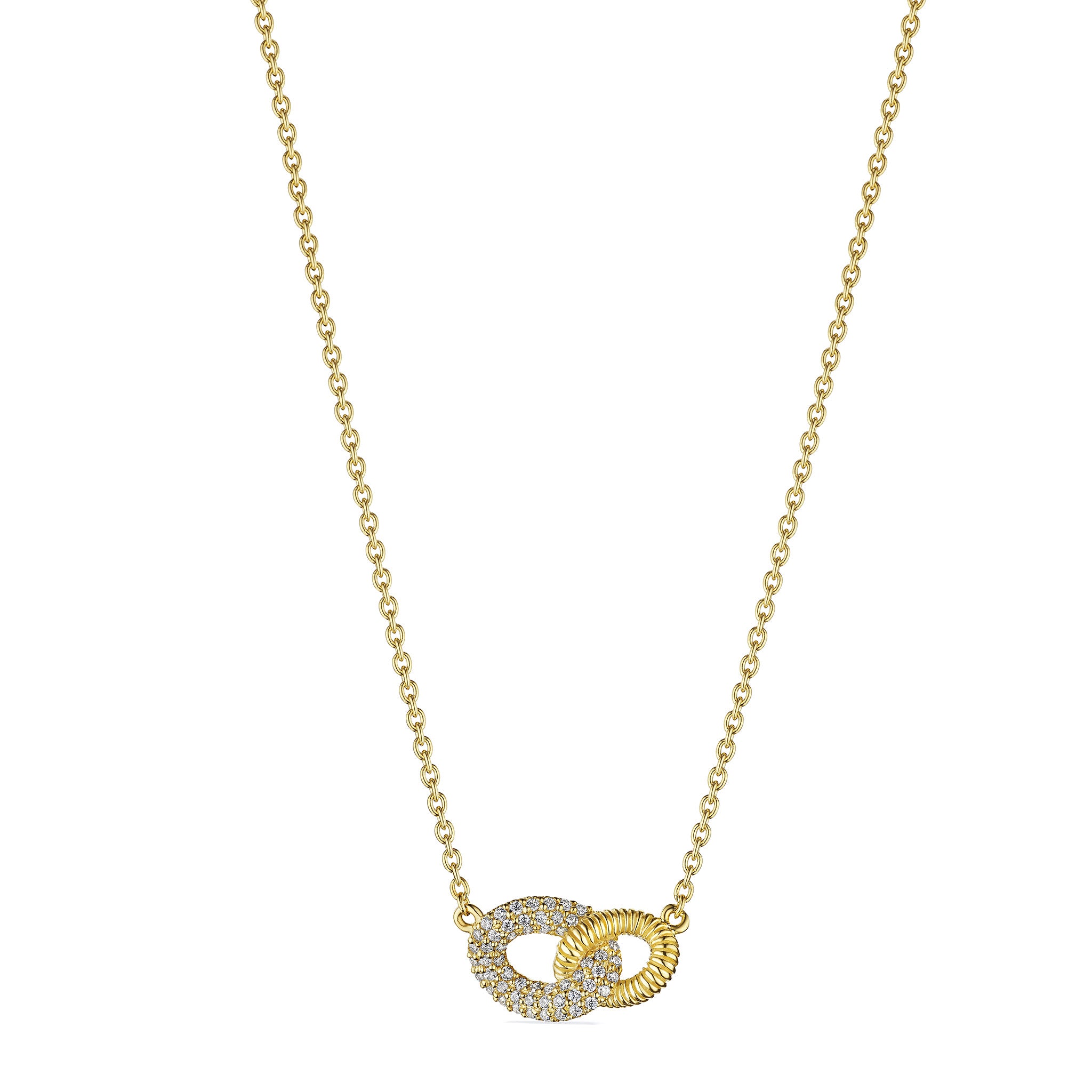 Eternity Link Necklace With Diamonds In 18K