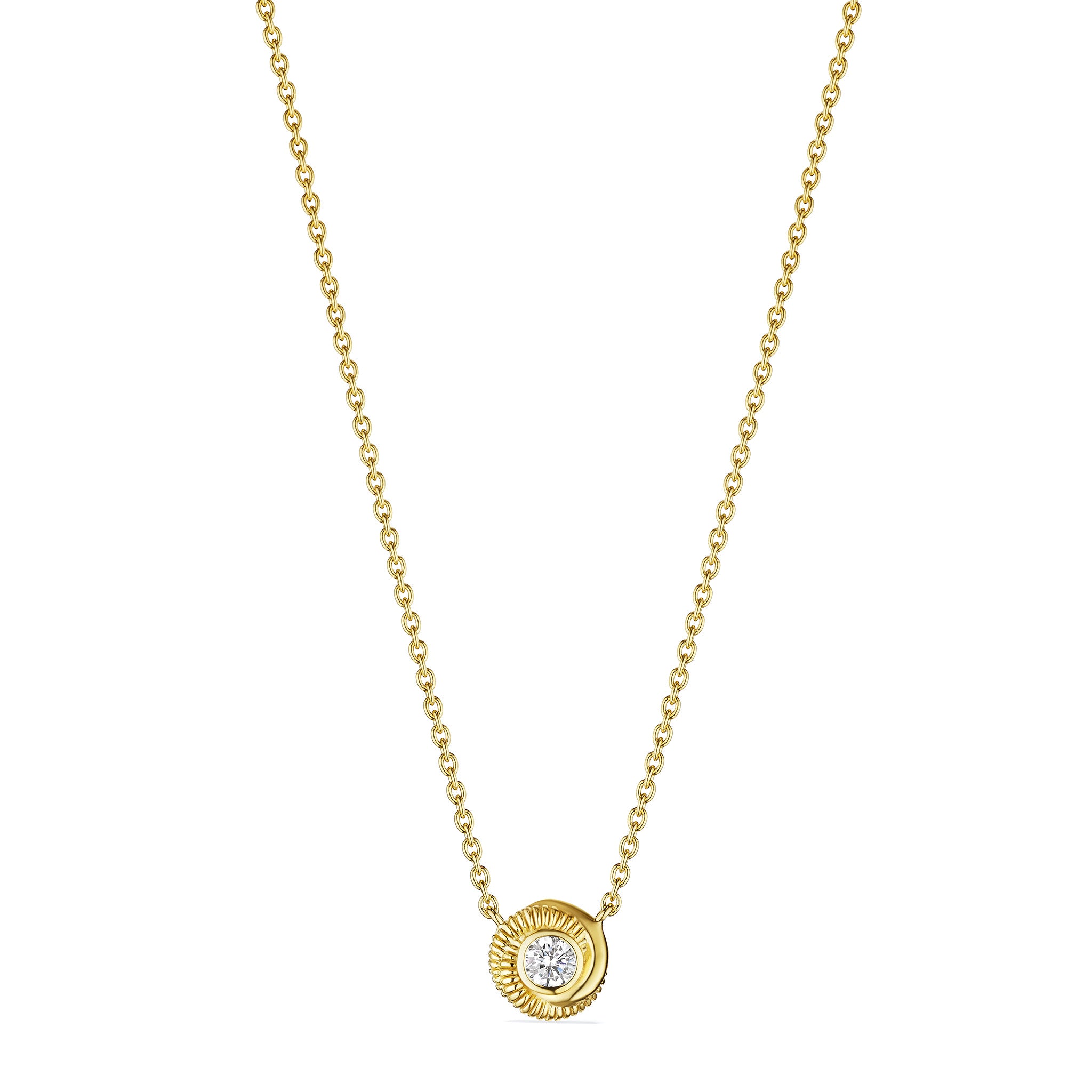 Eternity Solitaire Necklace With Diamonds In 18K