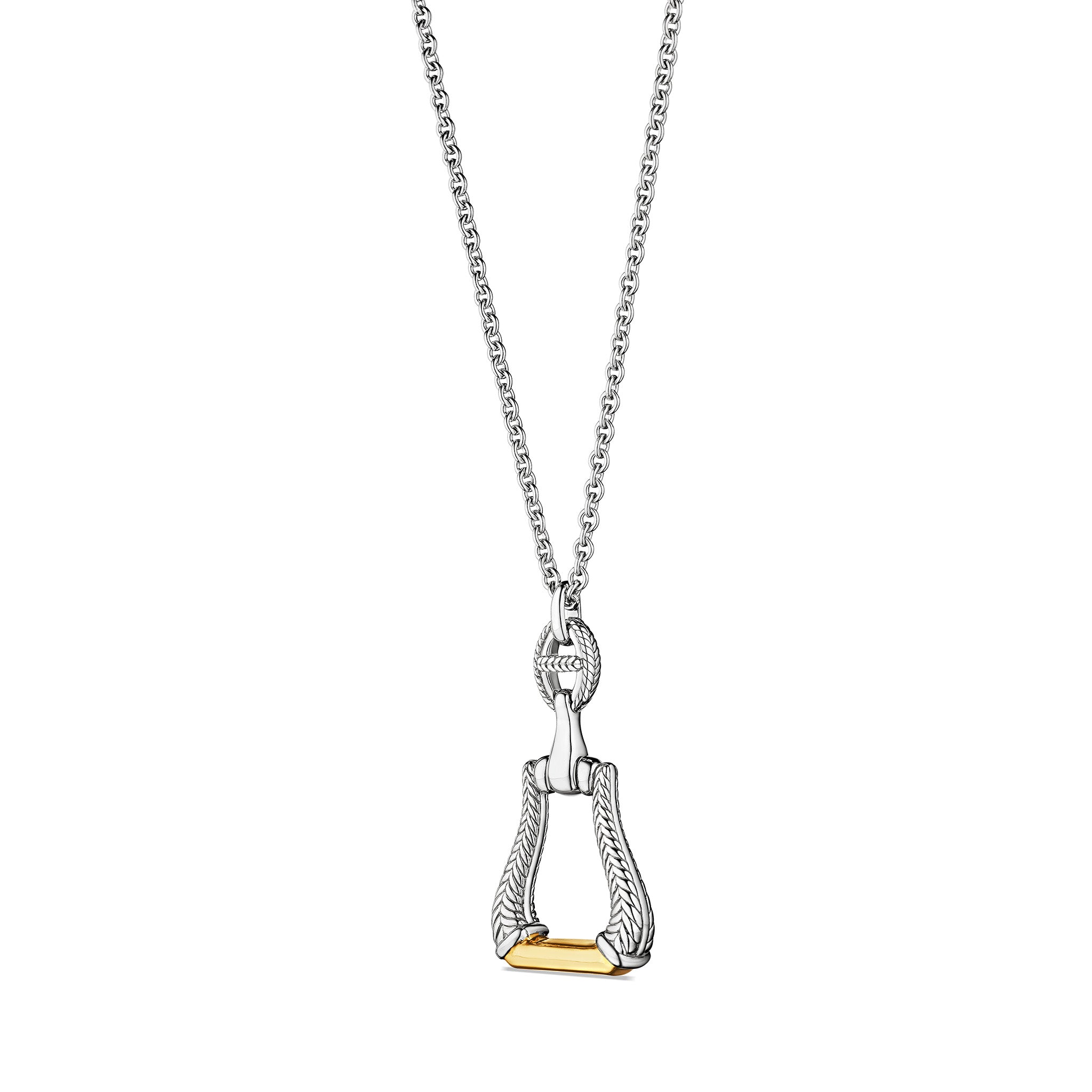 Vienna Long Stirrup Necklace with 18K Gold