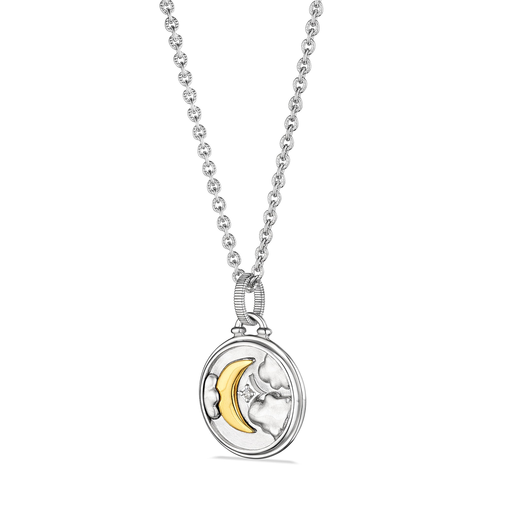 Little Luxuries Star Light Medallion Necklace with Diamonds and 18K Gold