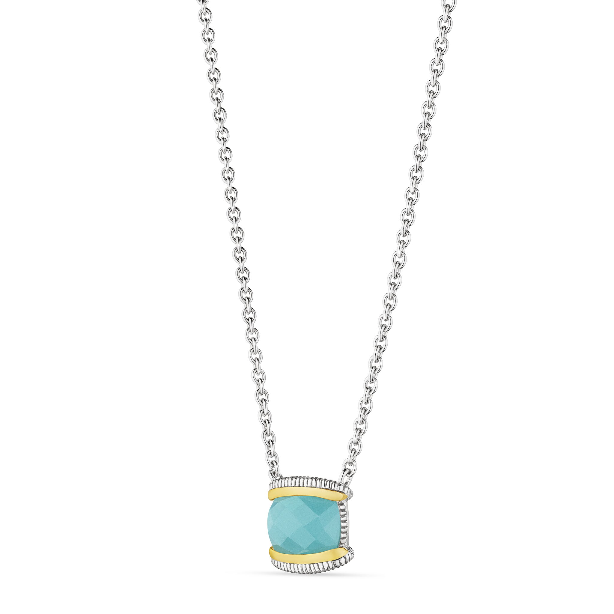 Eternity Necklace With Amazonite And 18K Gold