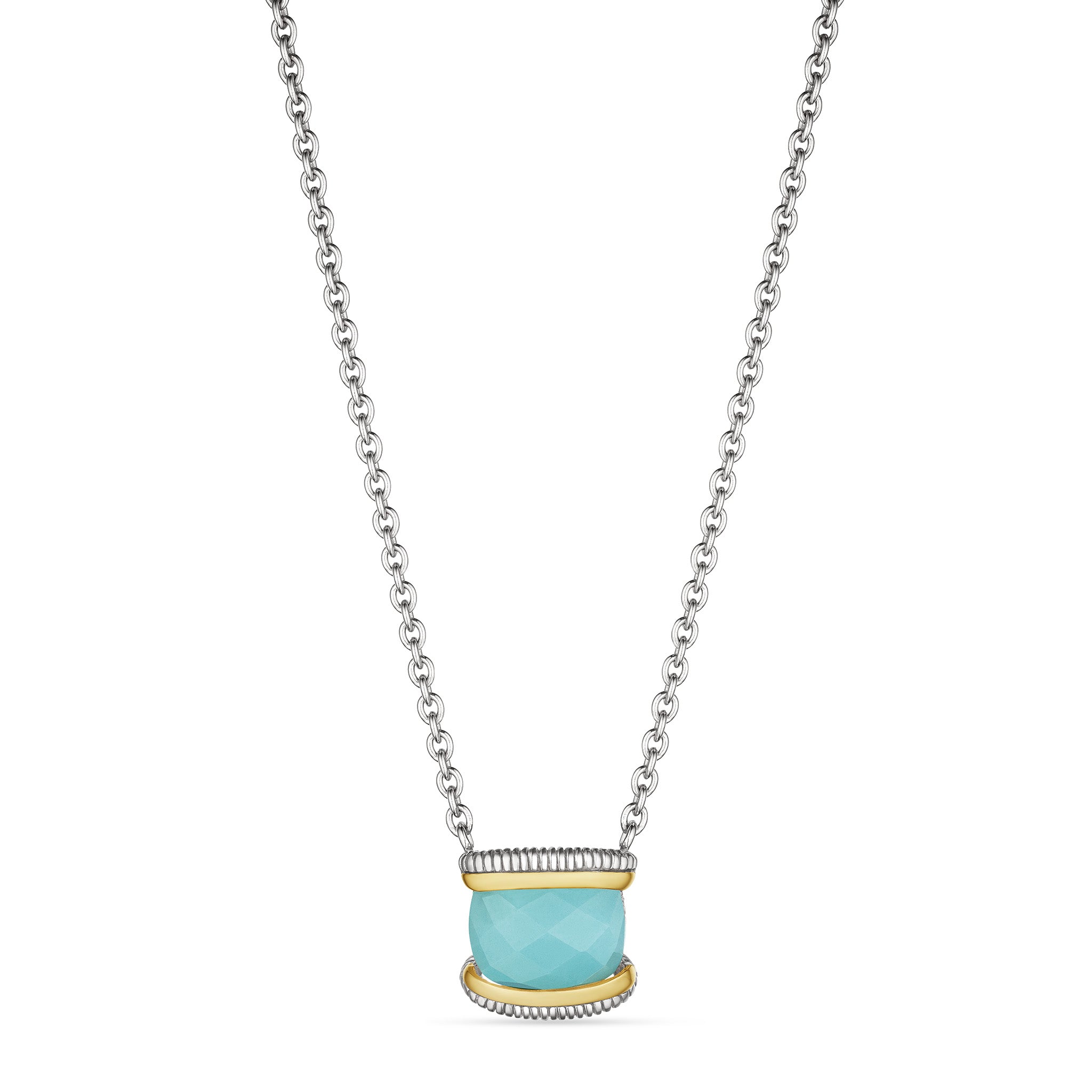 Eternity Necklace With Amazonite And 18K Gold