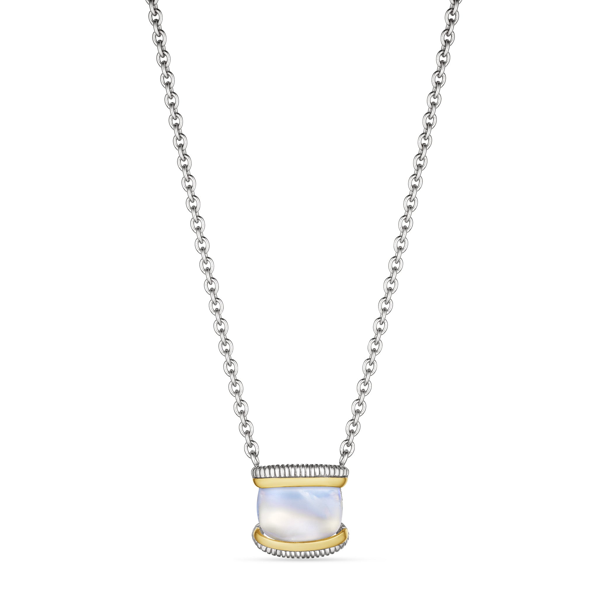Eternity Necklace With Rainbow Moonstone And 18K Gold