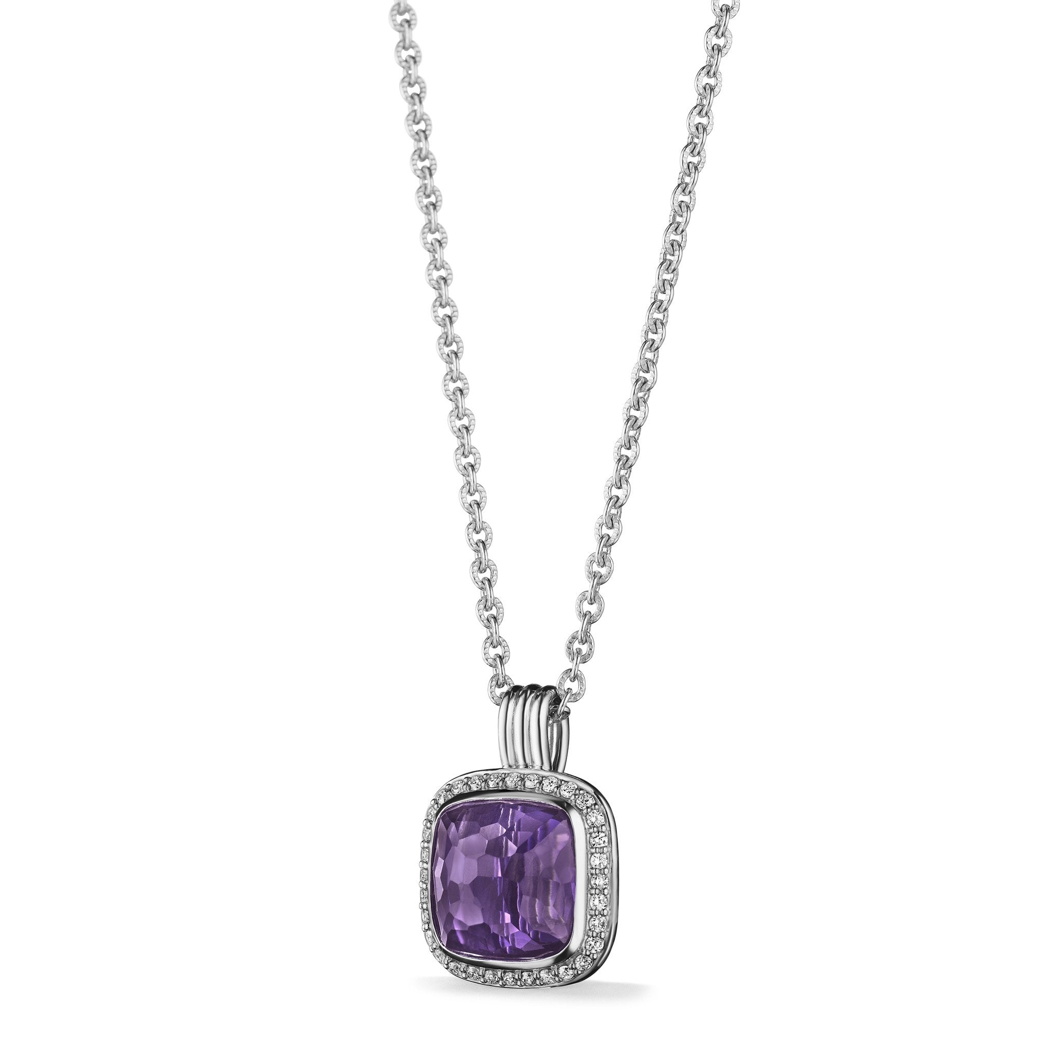 Cassandre Necklace with Amethyst and Diamonds
