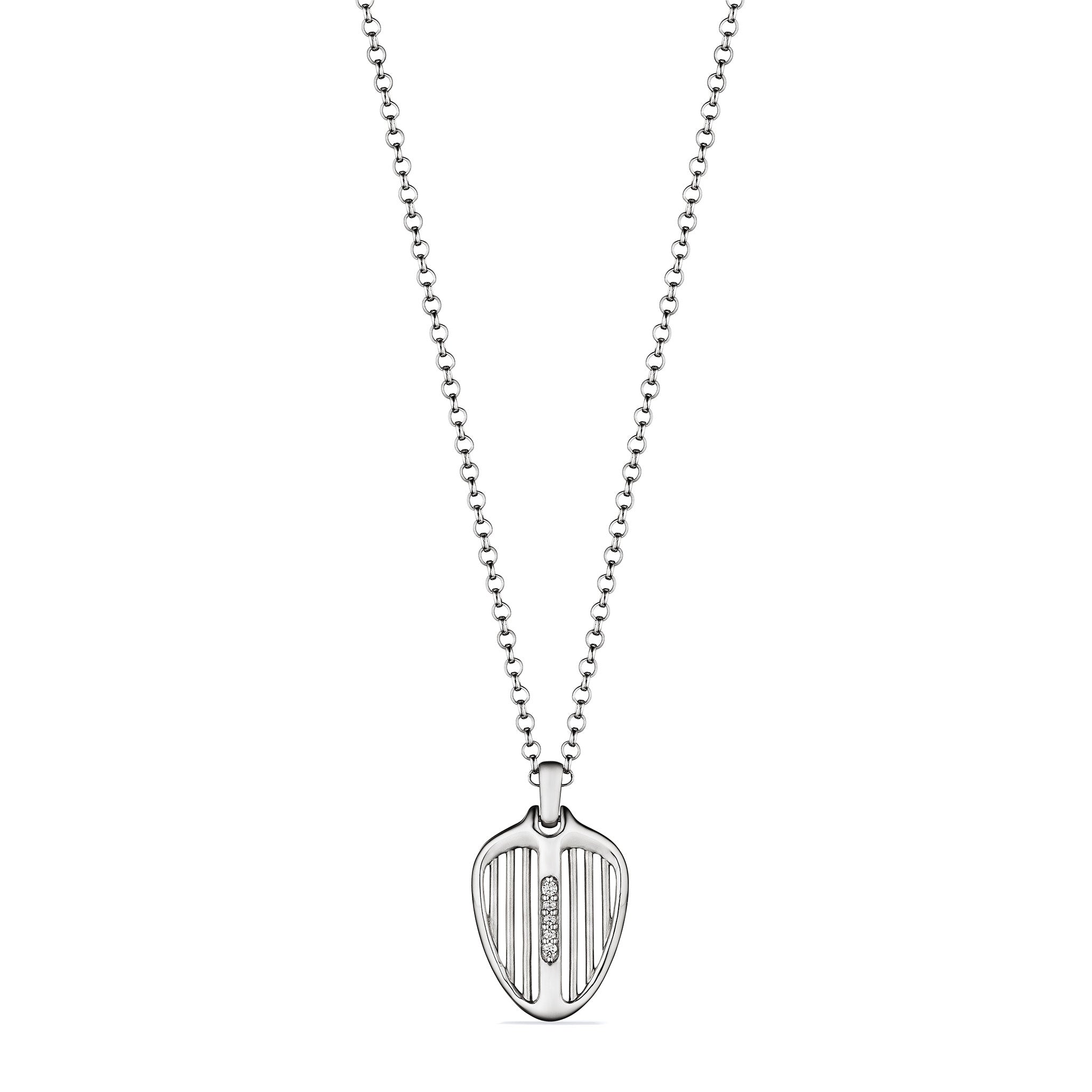 Cielo Shield Pendant Necklace With Diamonds