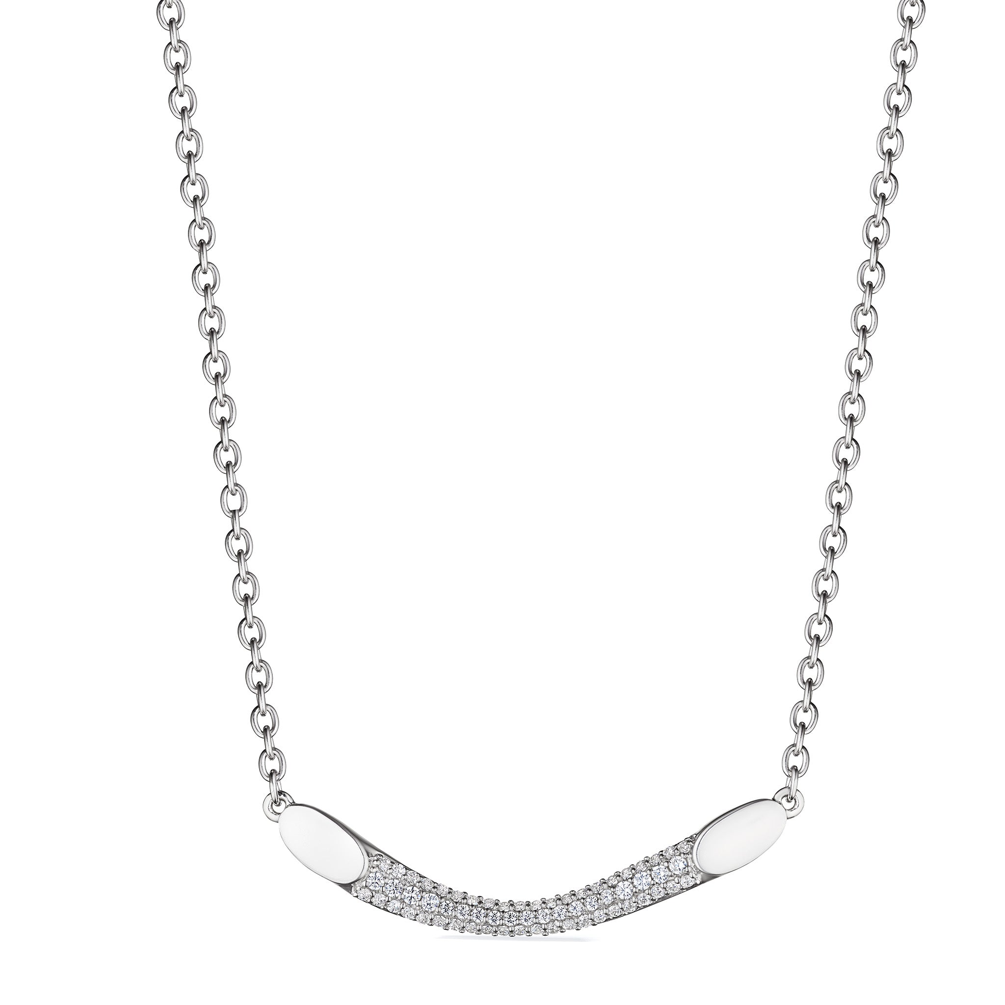 Gaia Bar Necklace With Diamonds