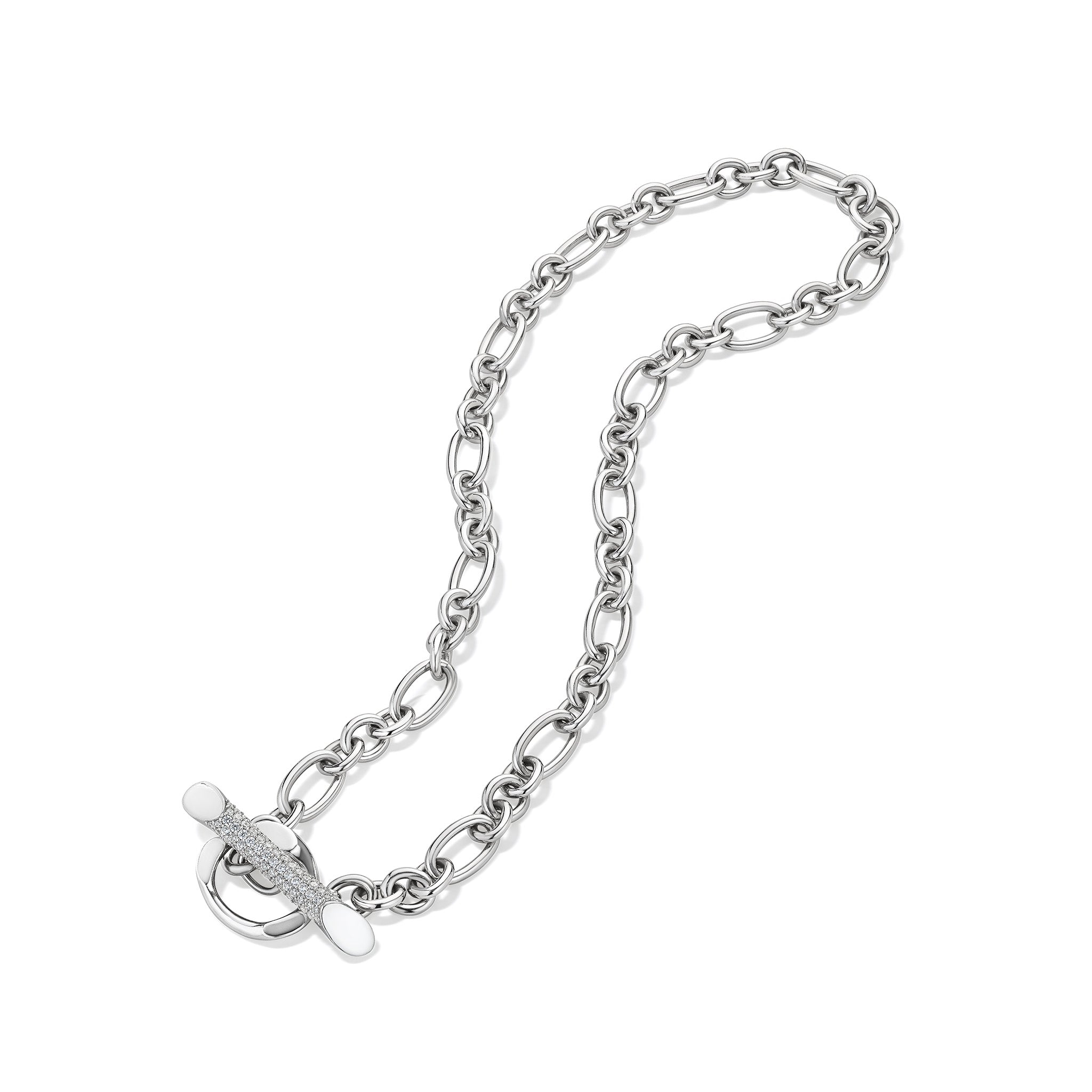 Gaia Toggle Necklace with Diamonds