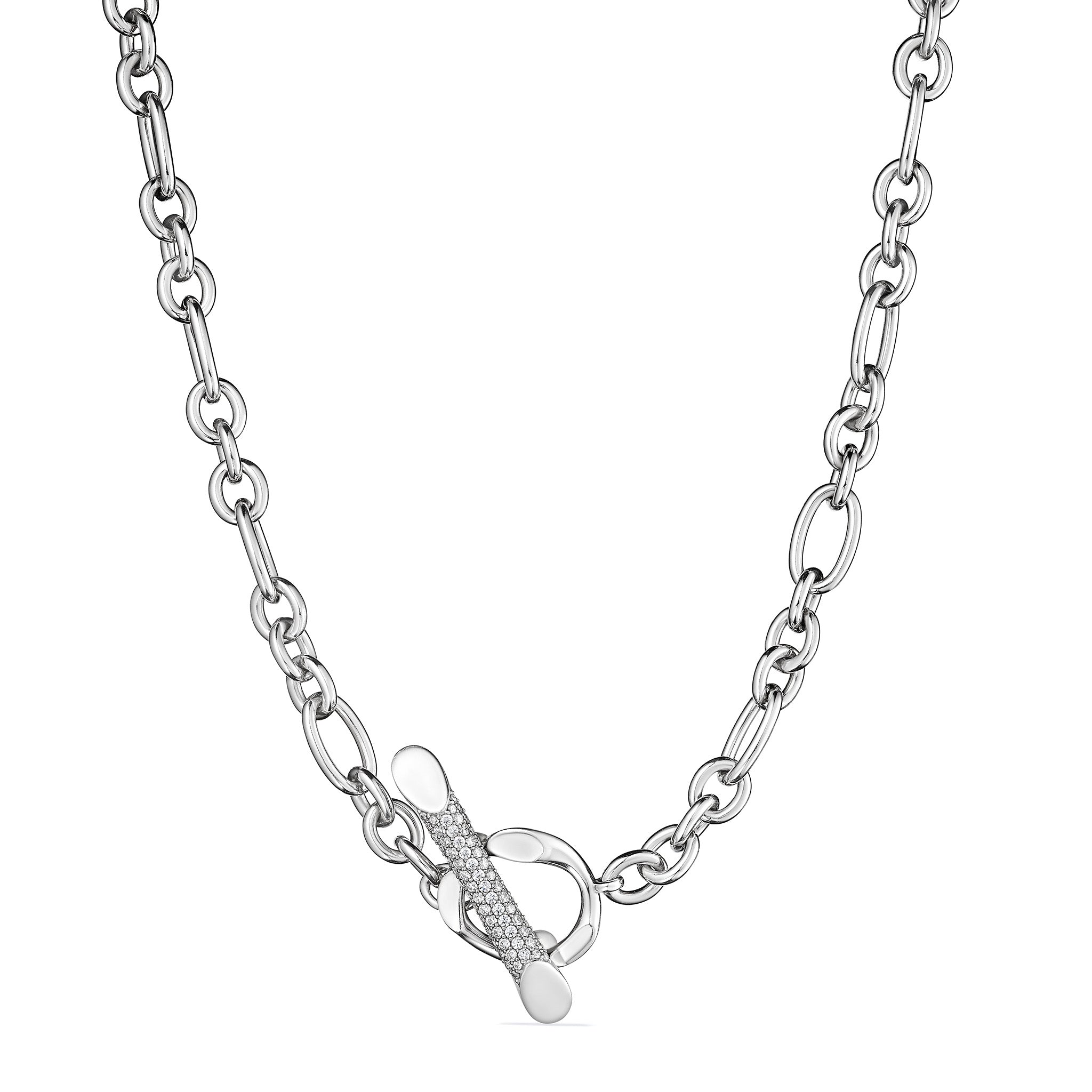 Gaia Toggle Necklace With Diamonds