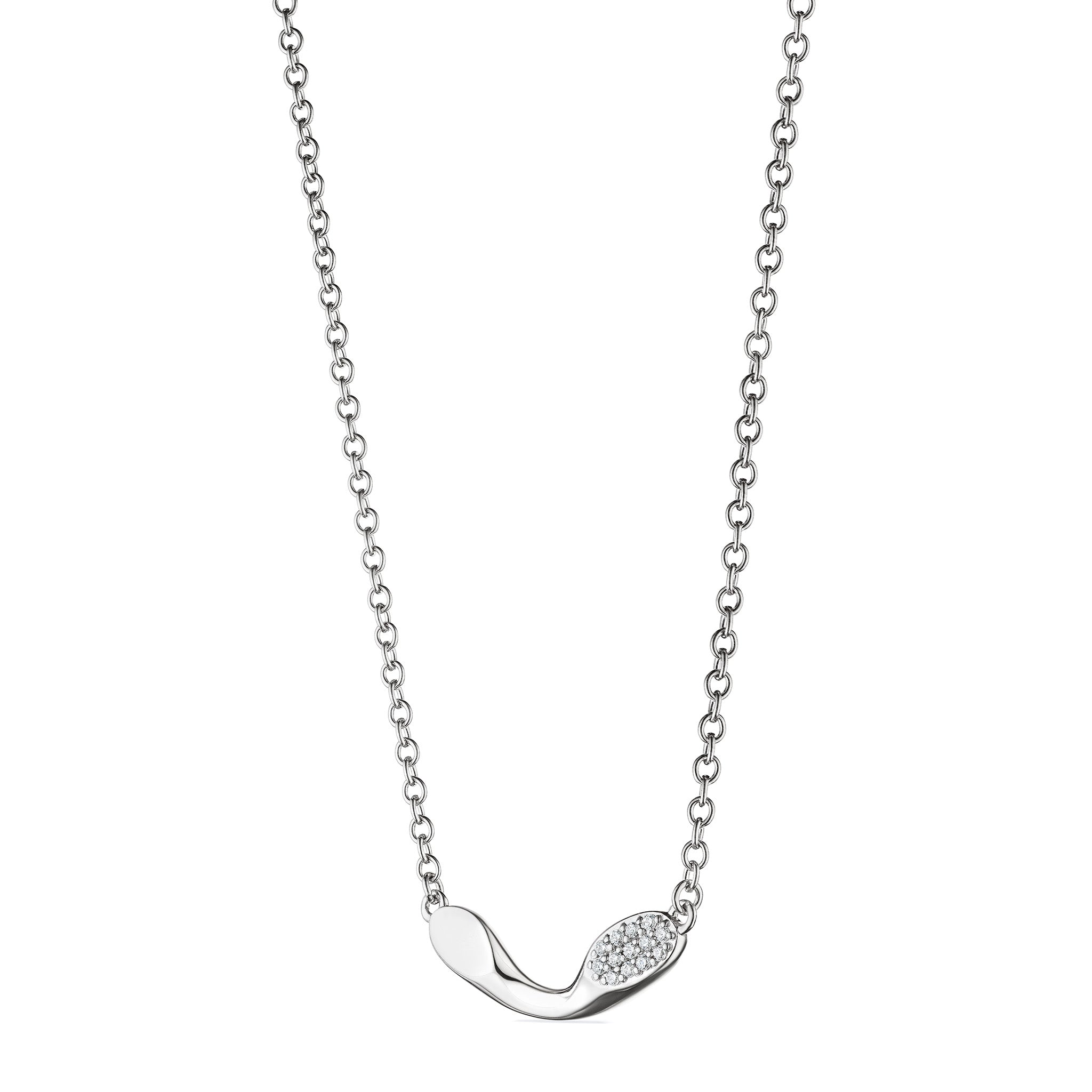 Gaia Small Bar Necklace with Diamonds