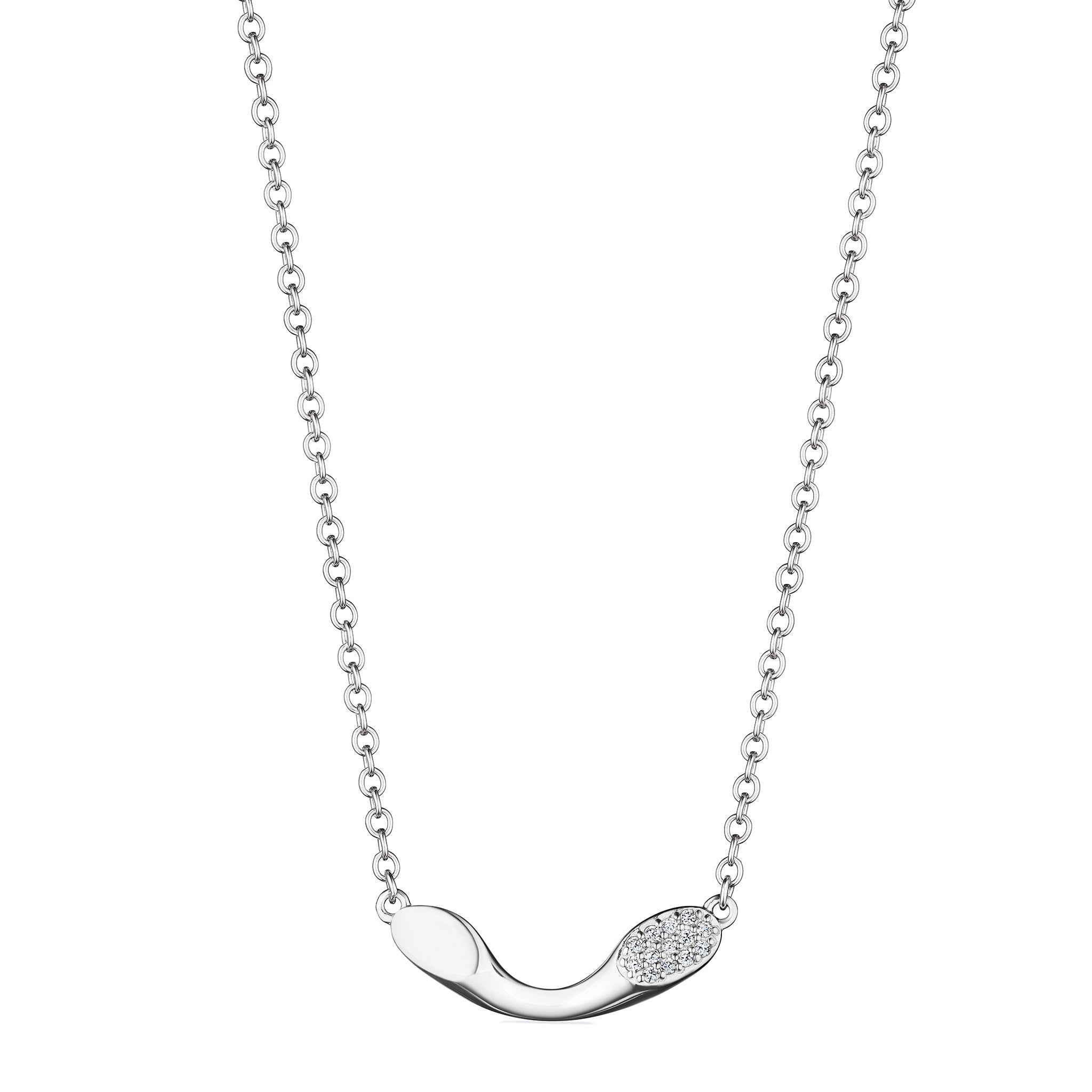 Gaia Small Bar Necklace With Diamonds
