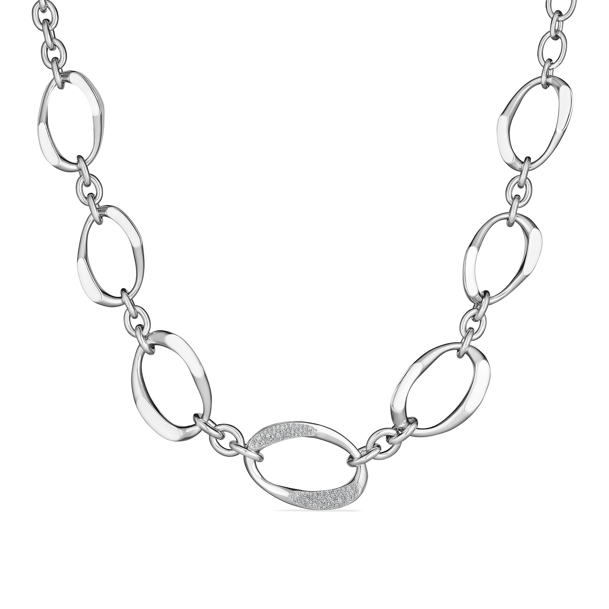 Gaia Link Necklace With Diamonds
