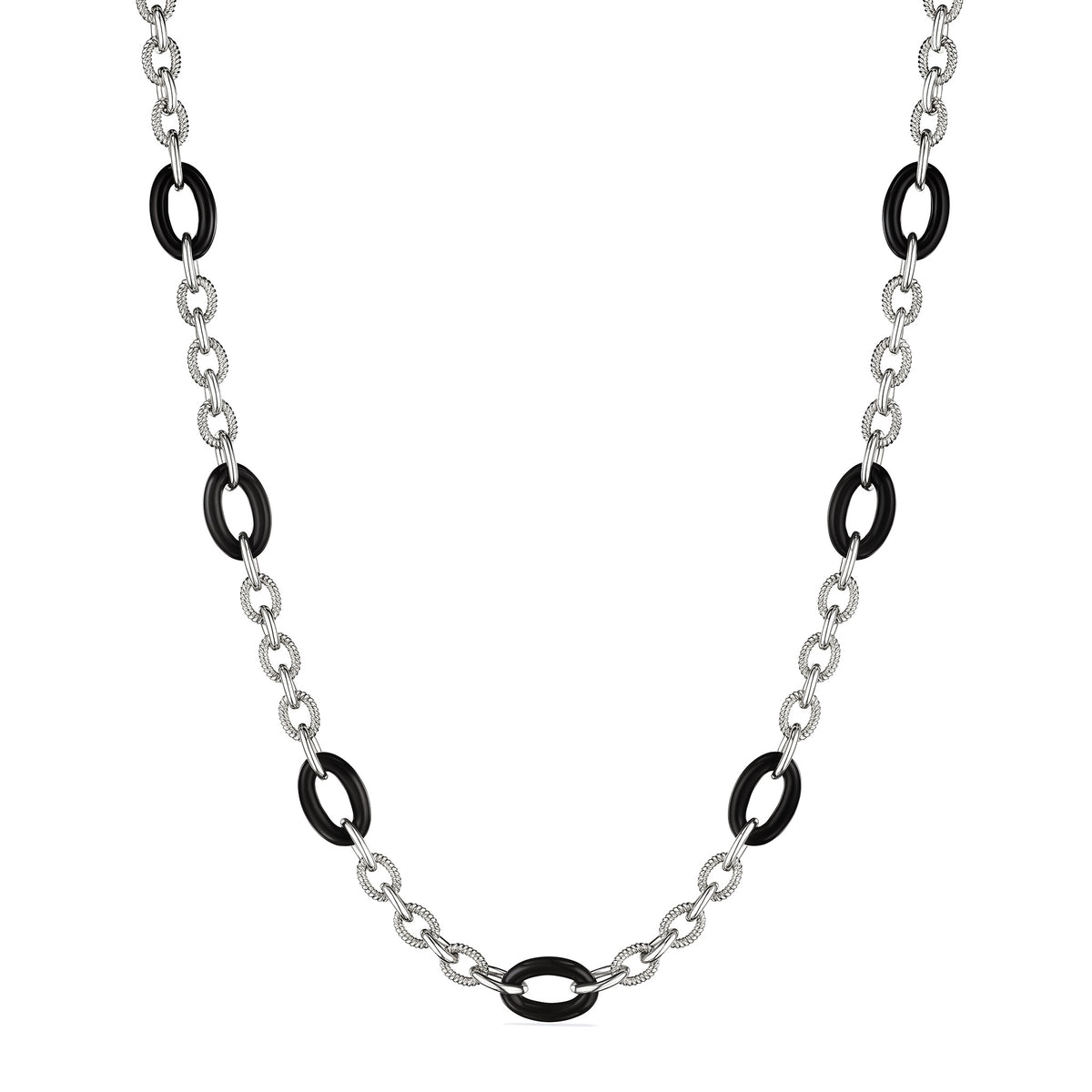 Eternity Signature Link Necklace with Black Onyx